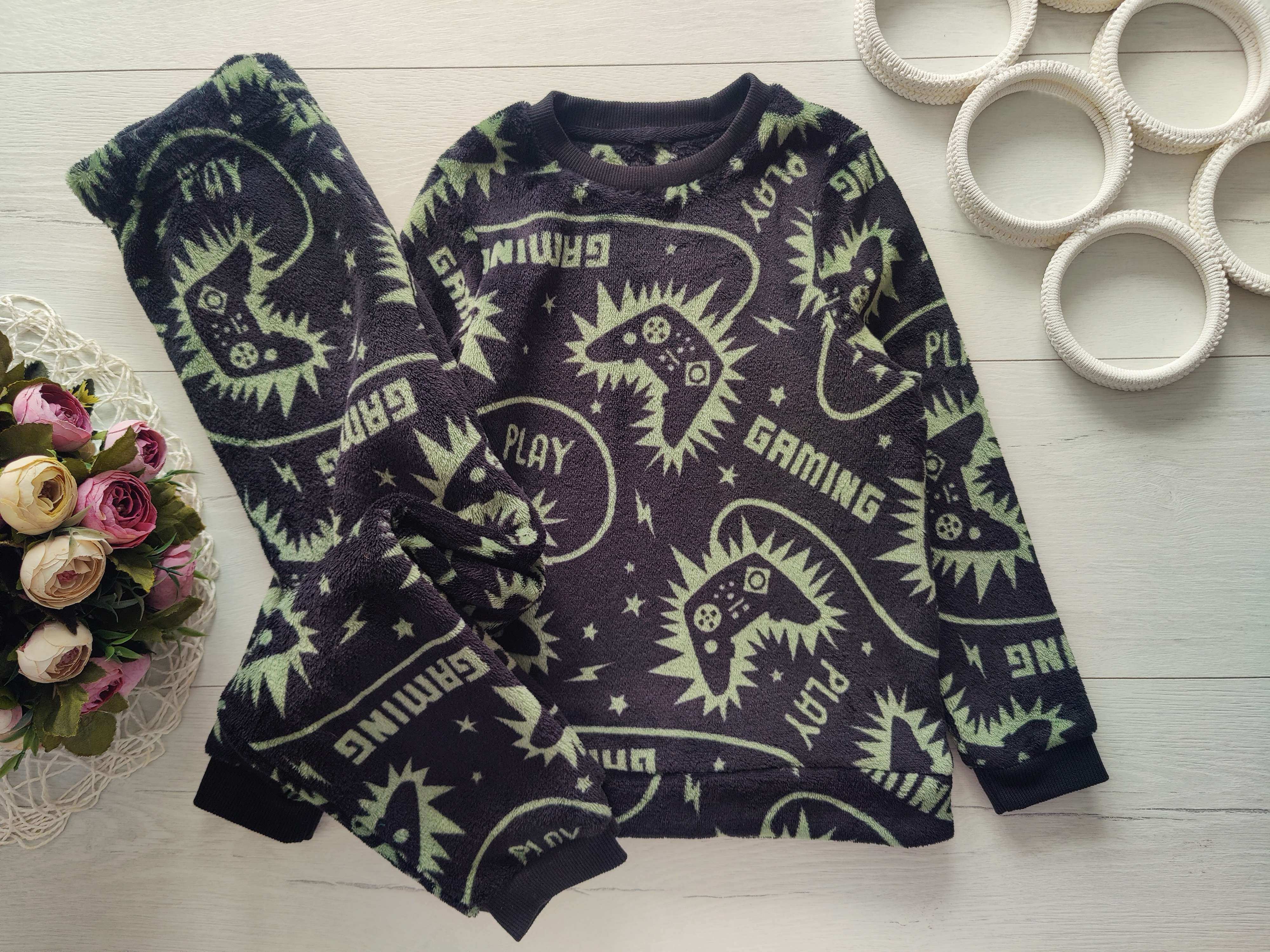 6,7 лет, рост 116,122 Теплая махровая пижама для мальчика