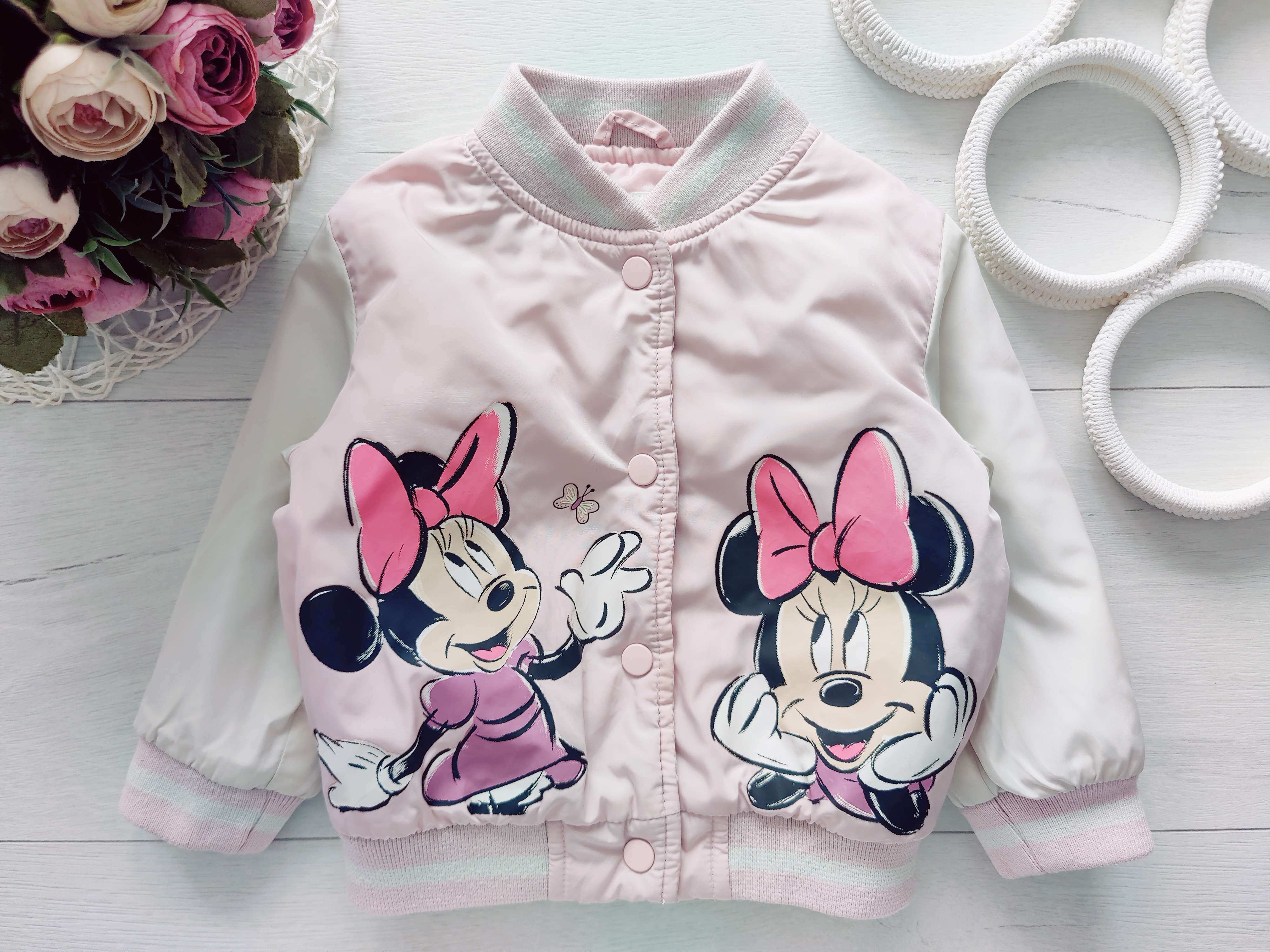 9,12 міс, зріст 80 Стьобана курточка на легкому синтепоні на весну з міккі