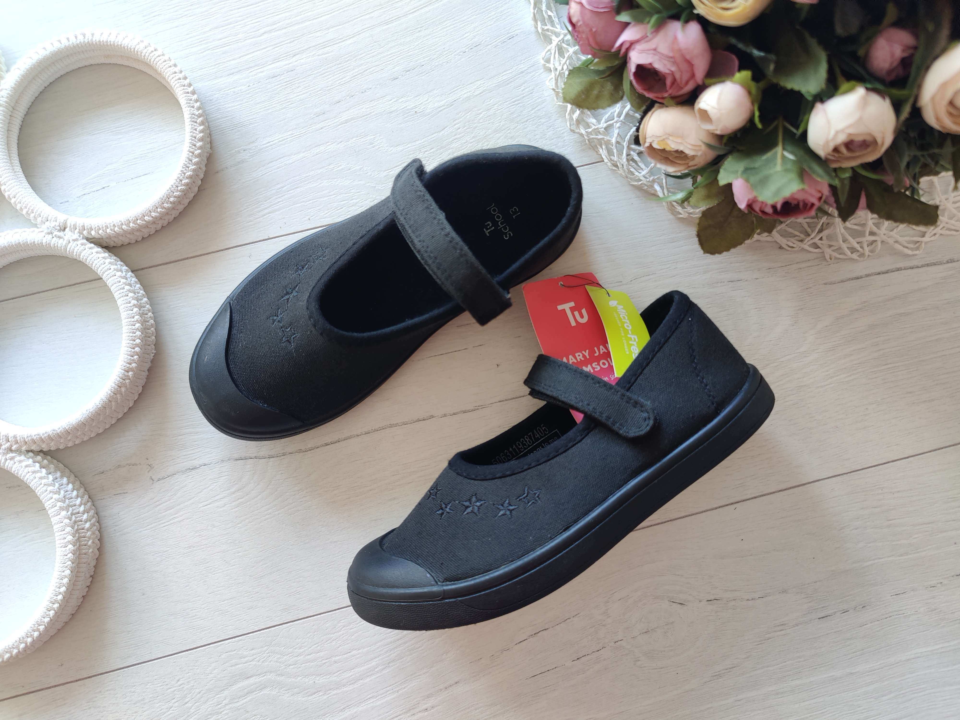 (2 пари) 31 (20 см) Нові чорні мокасини на липучках, змінка