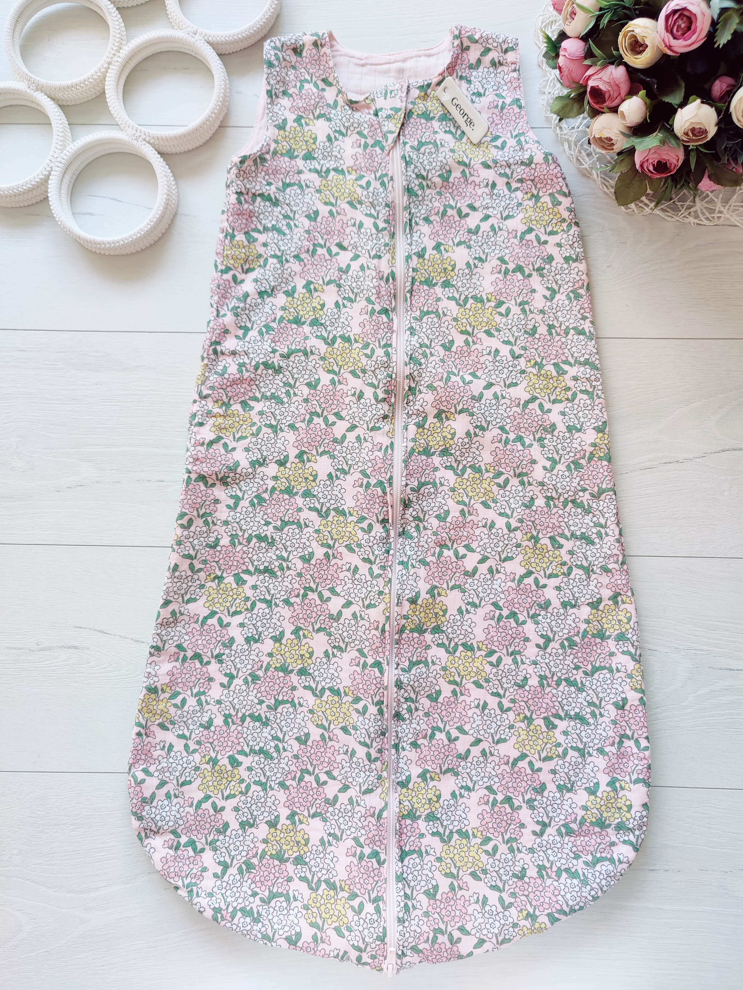 6-18 мес, Новый детский спальный муслиновый мешок на х\б подкладке