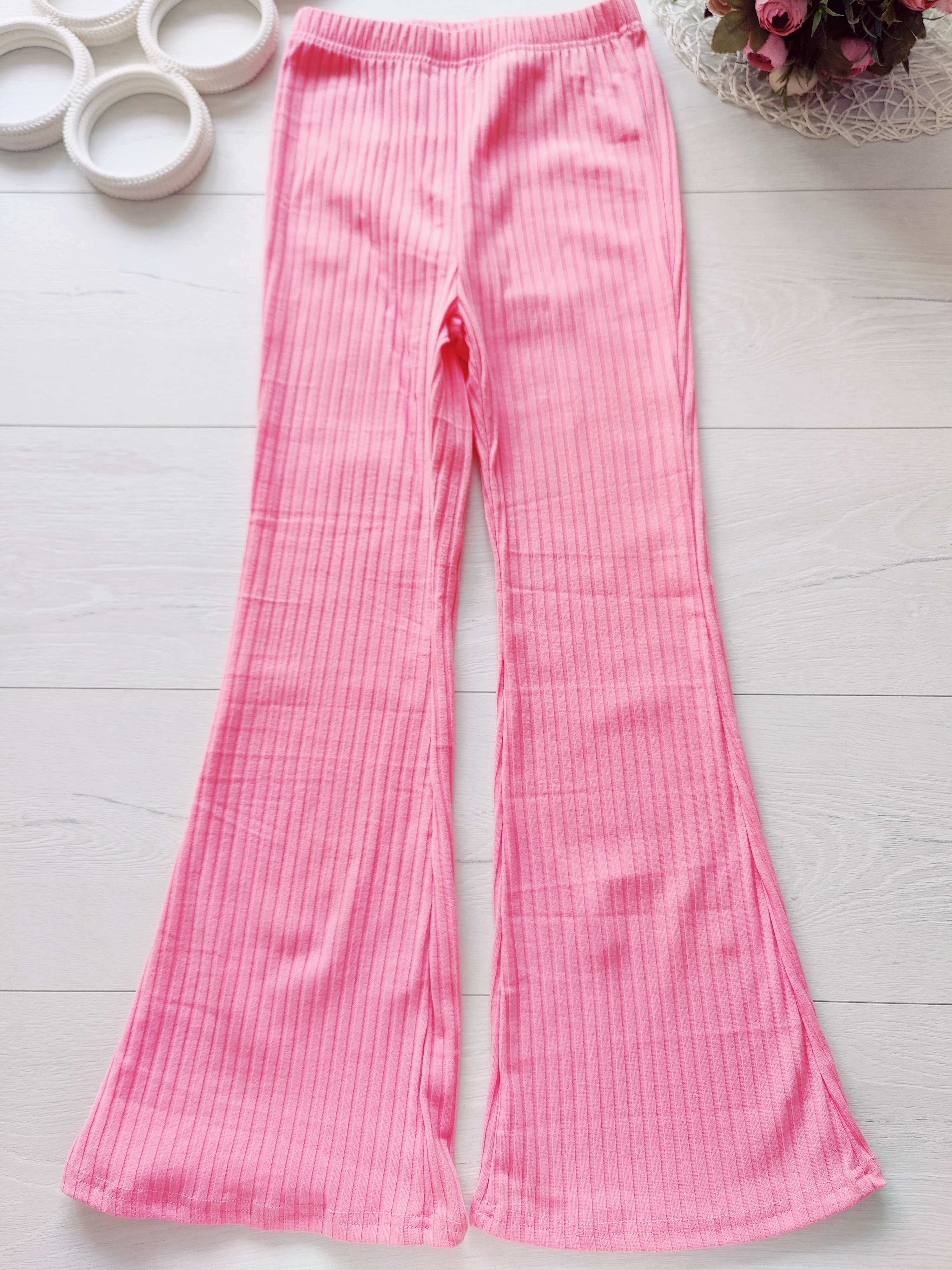 10 років, зріст 140 Рожеві штани в рубчик кльош