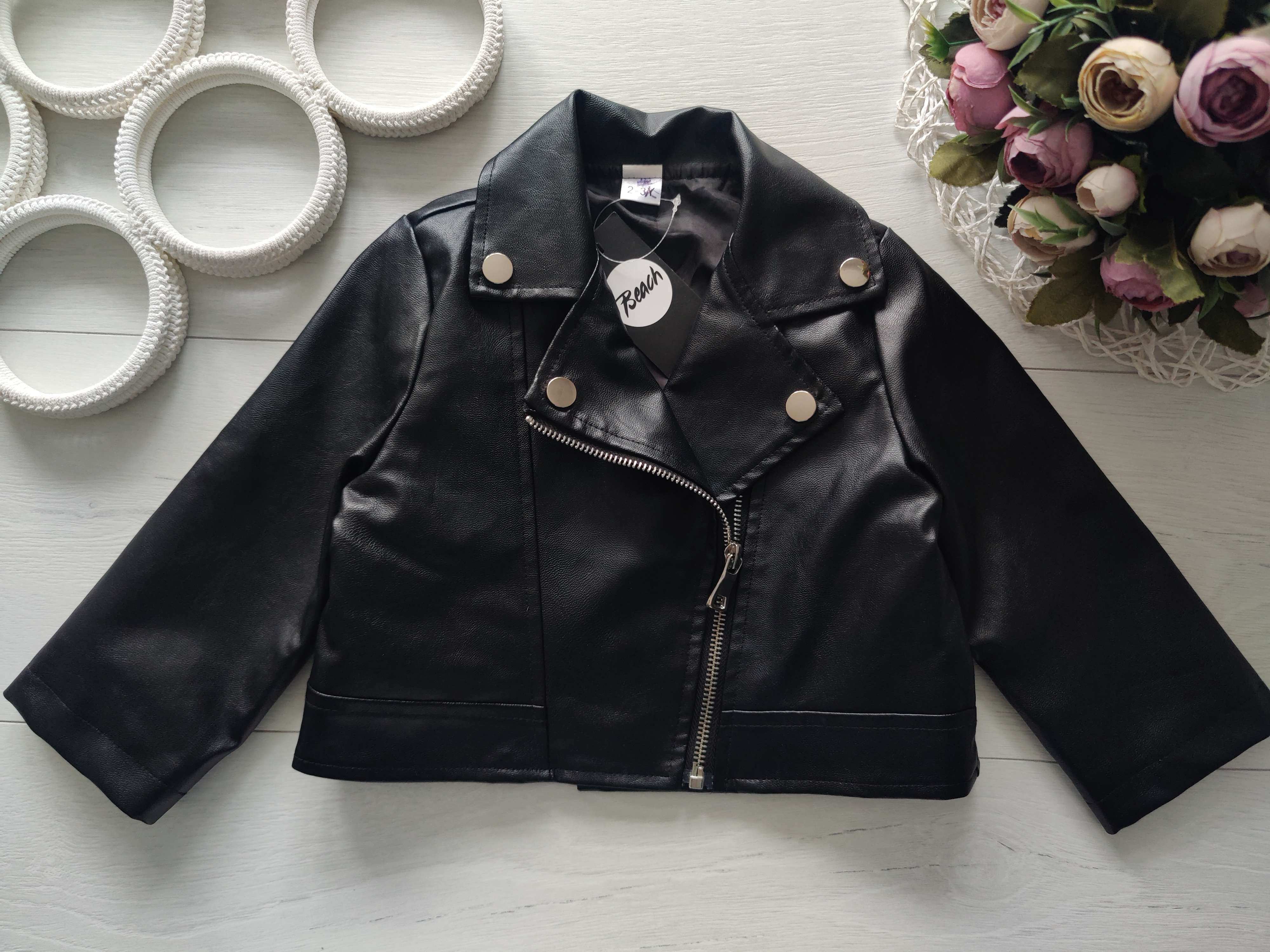 2,3 года, рост 92,98 Детская косуха кожанка