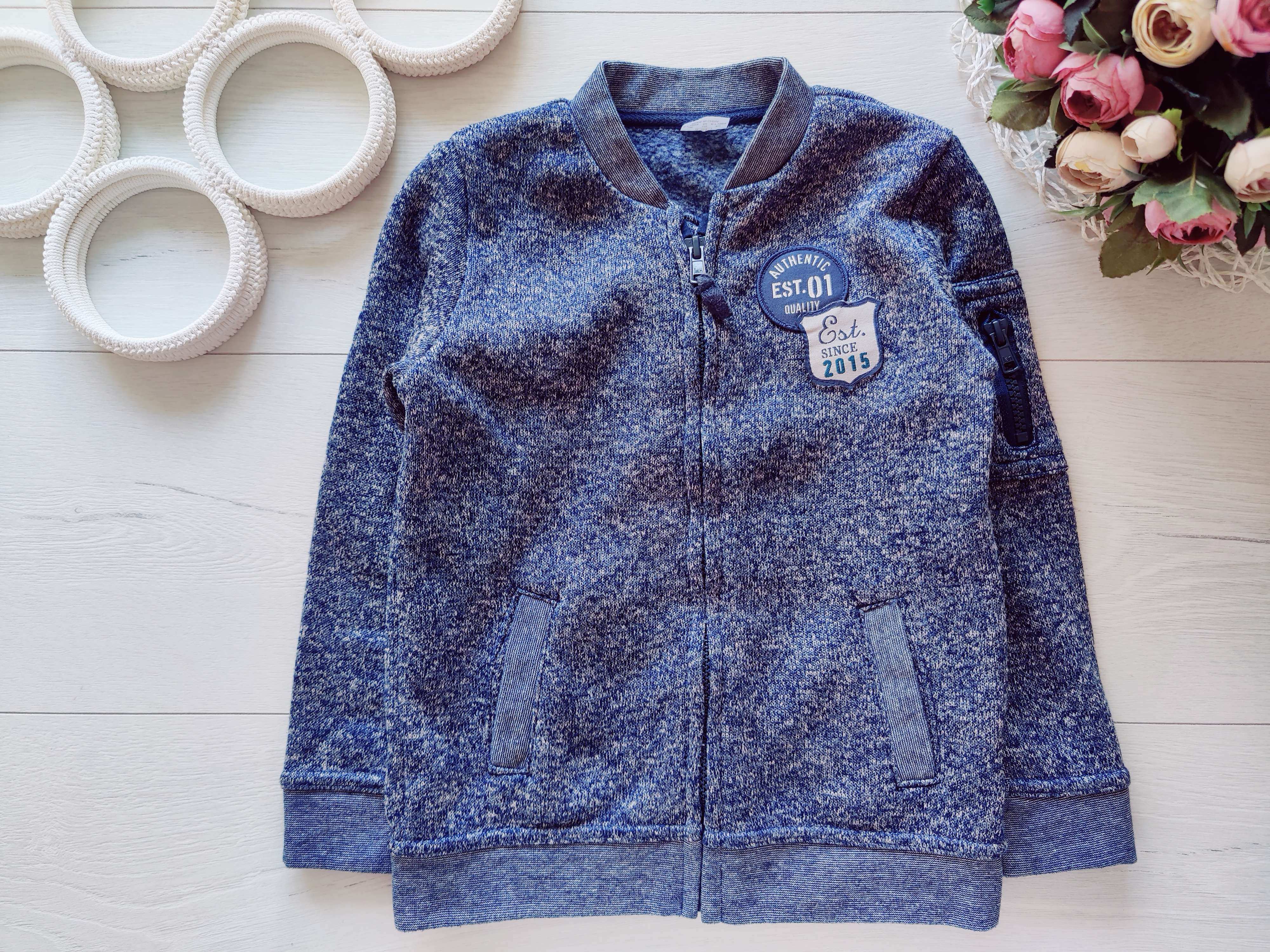 6,7 лет, рост 122 Теплая кофта на молнии