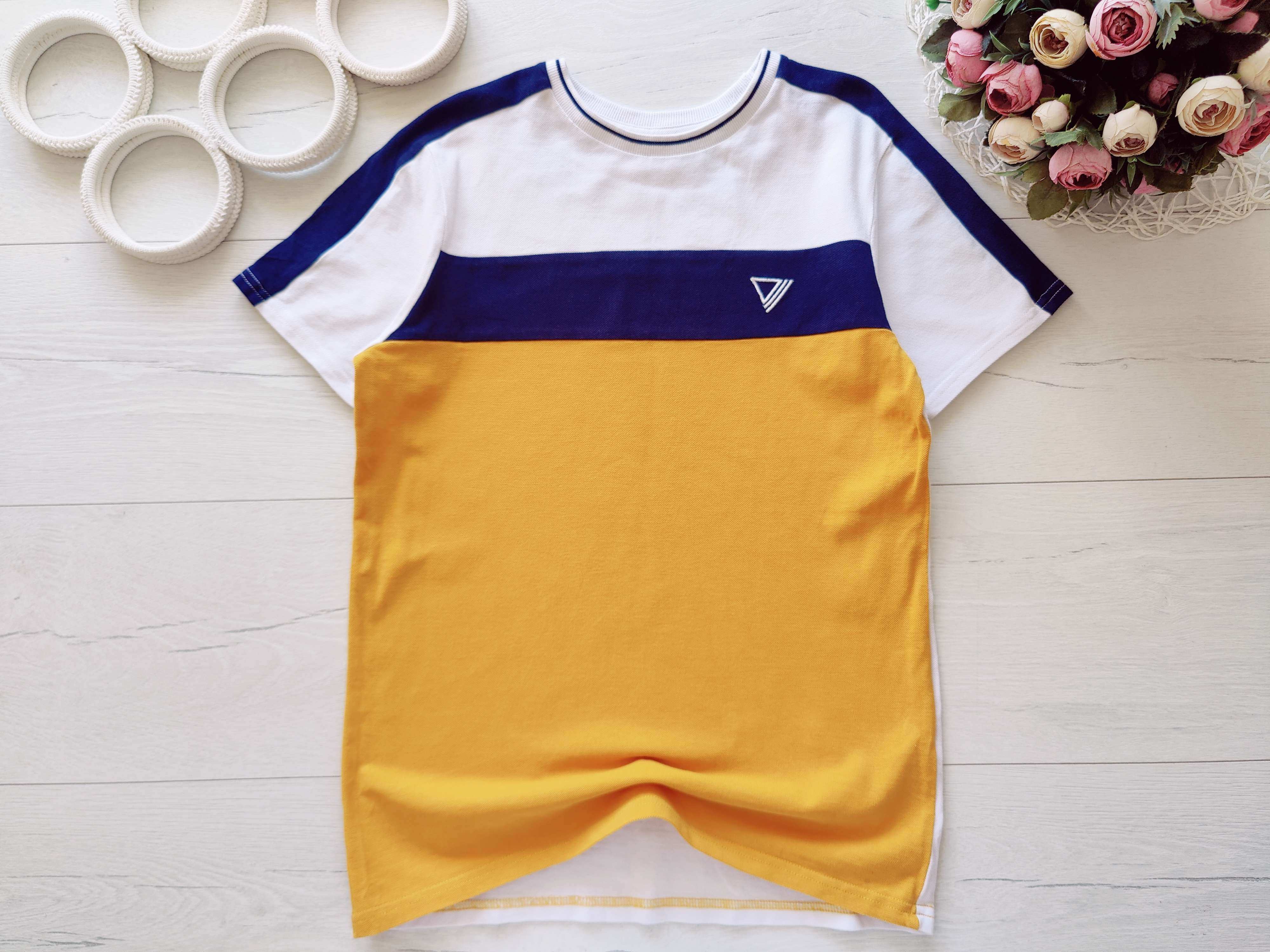 11,12 лет, рост 146,152 Красивая детская фактурная футболка для мальчика