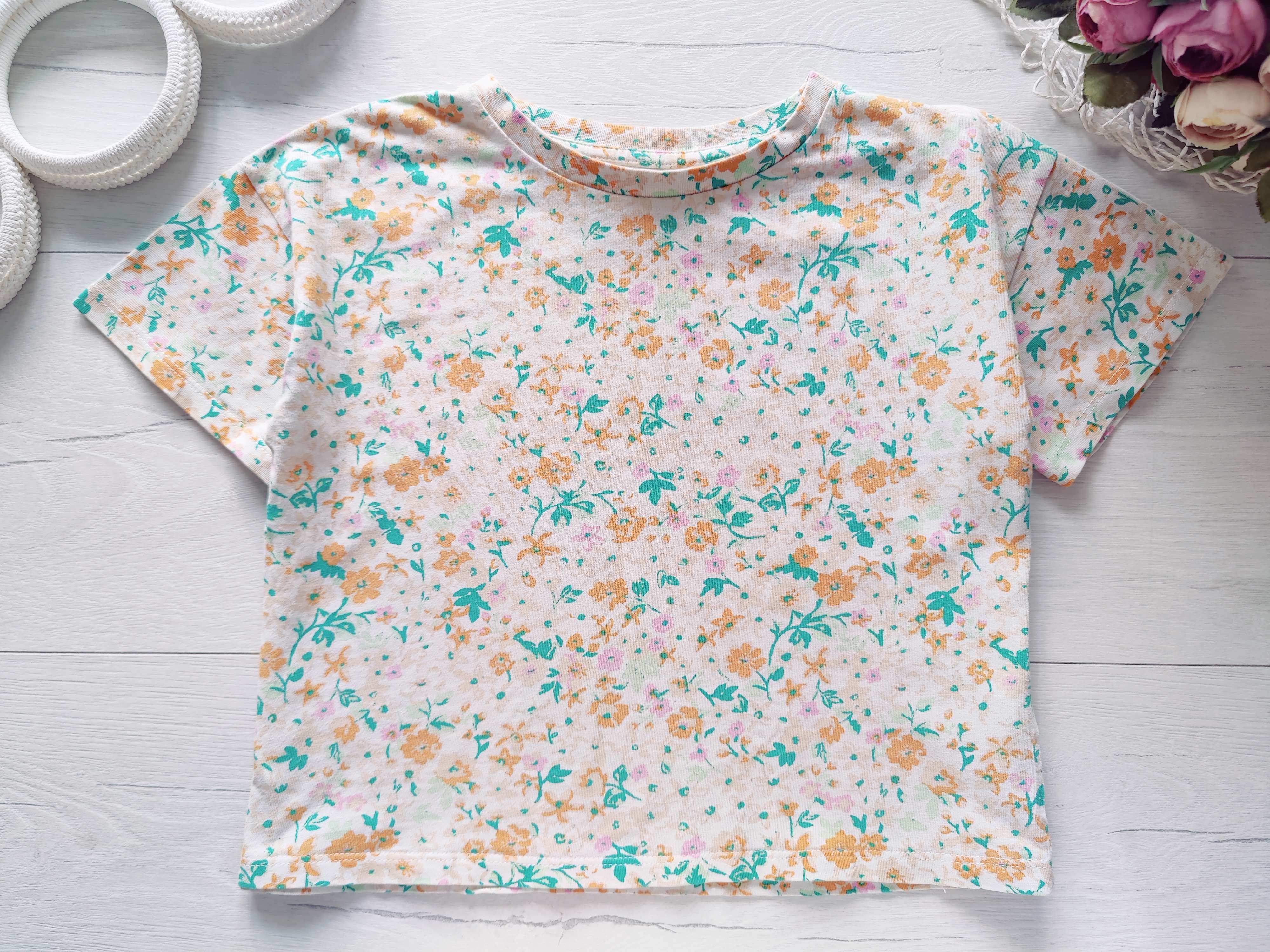 5 лет, рост 110 Цветочная футболка