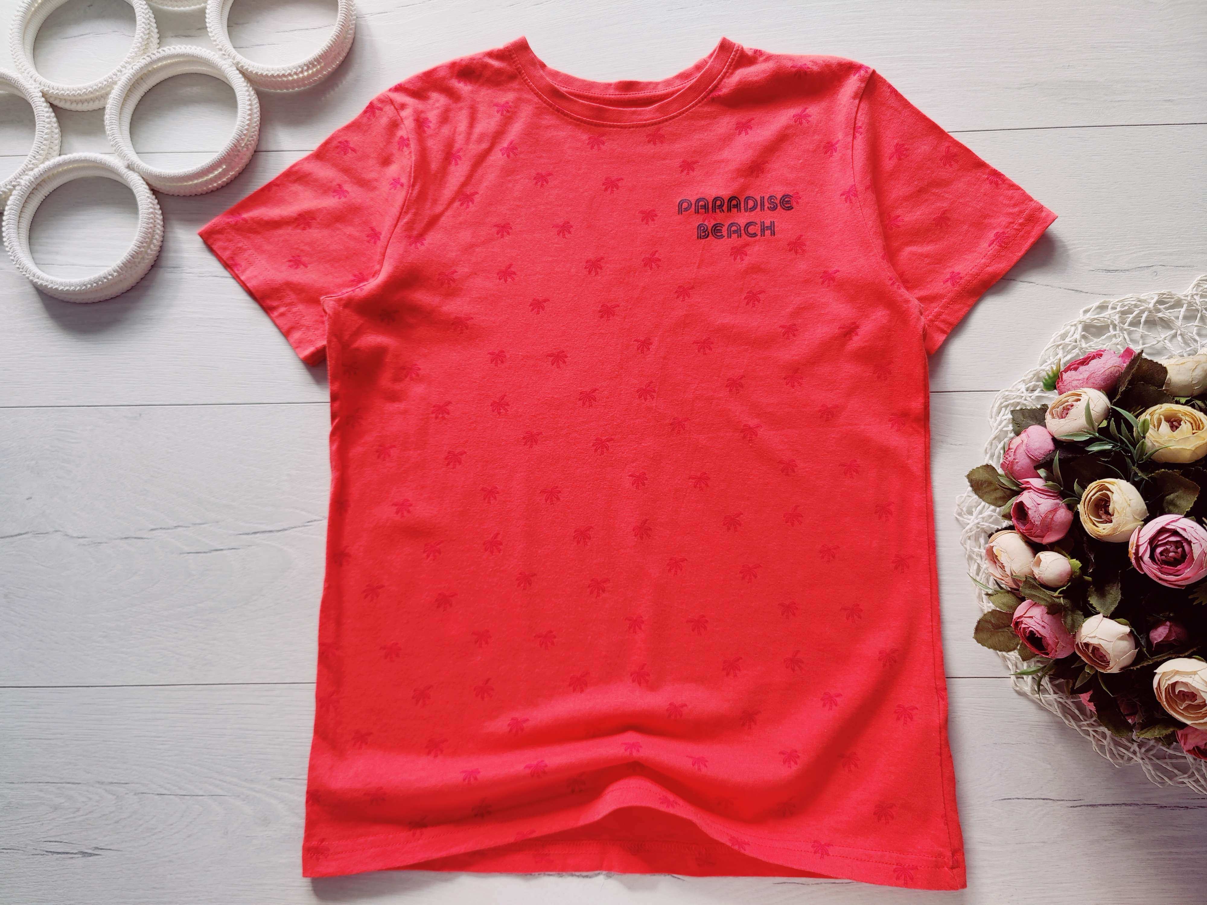 10,11 лет, рост 146 Футболка в пальмах