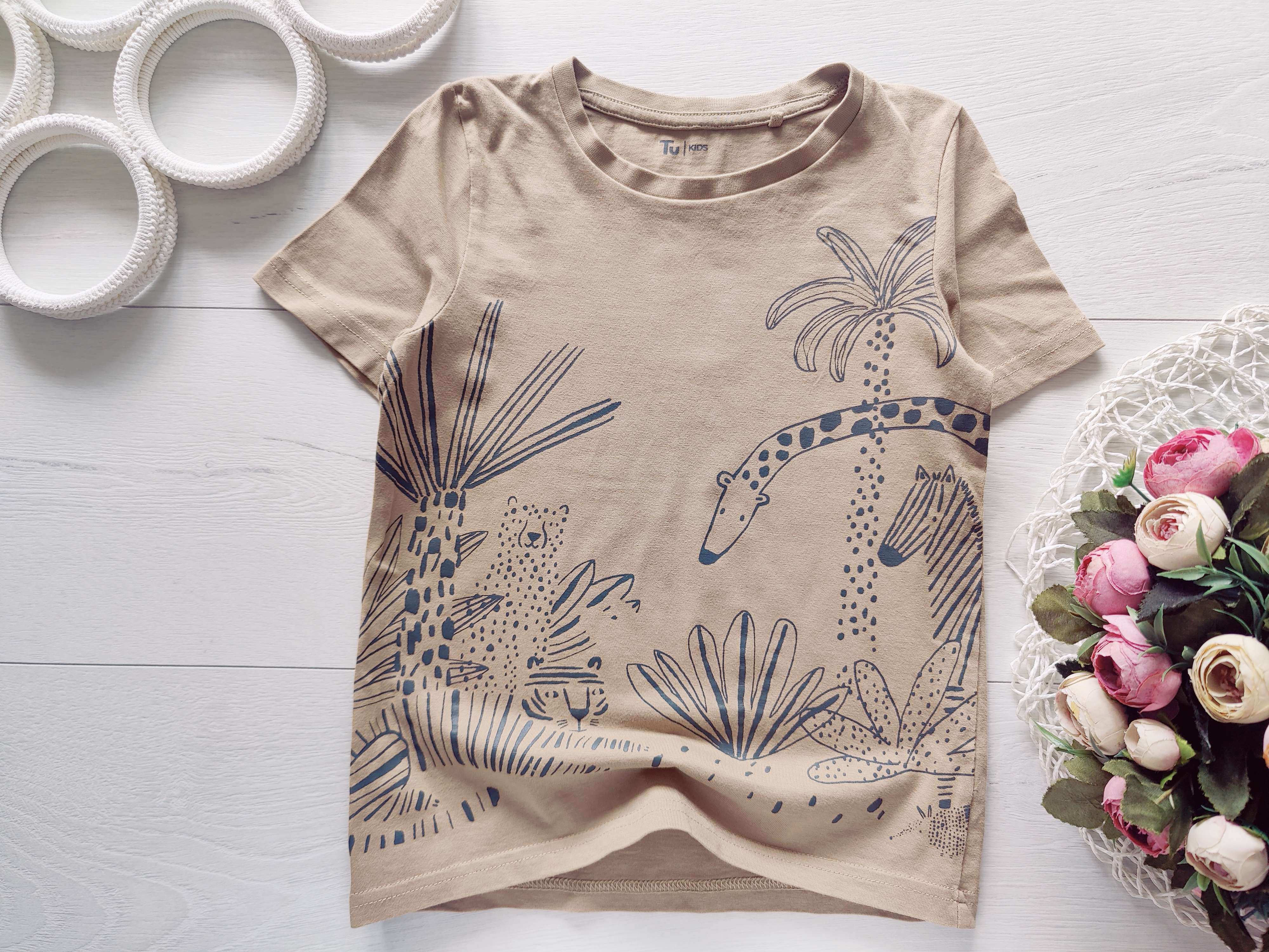 4,5 лет, рост 110 Футболка с животными