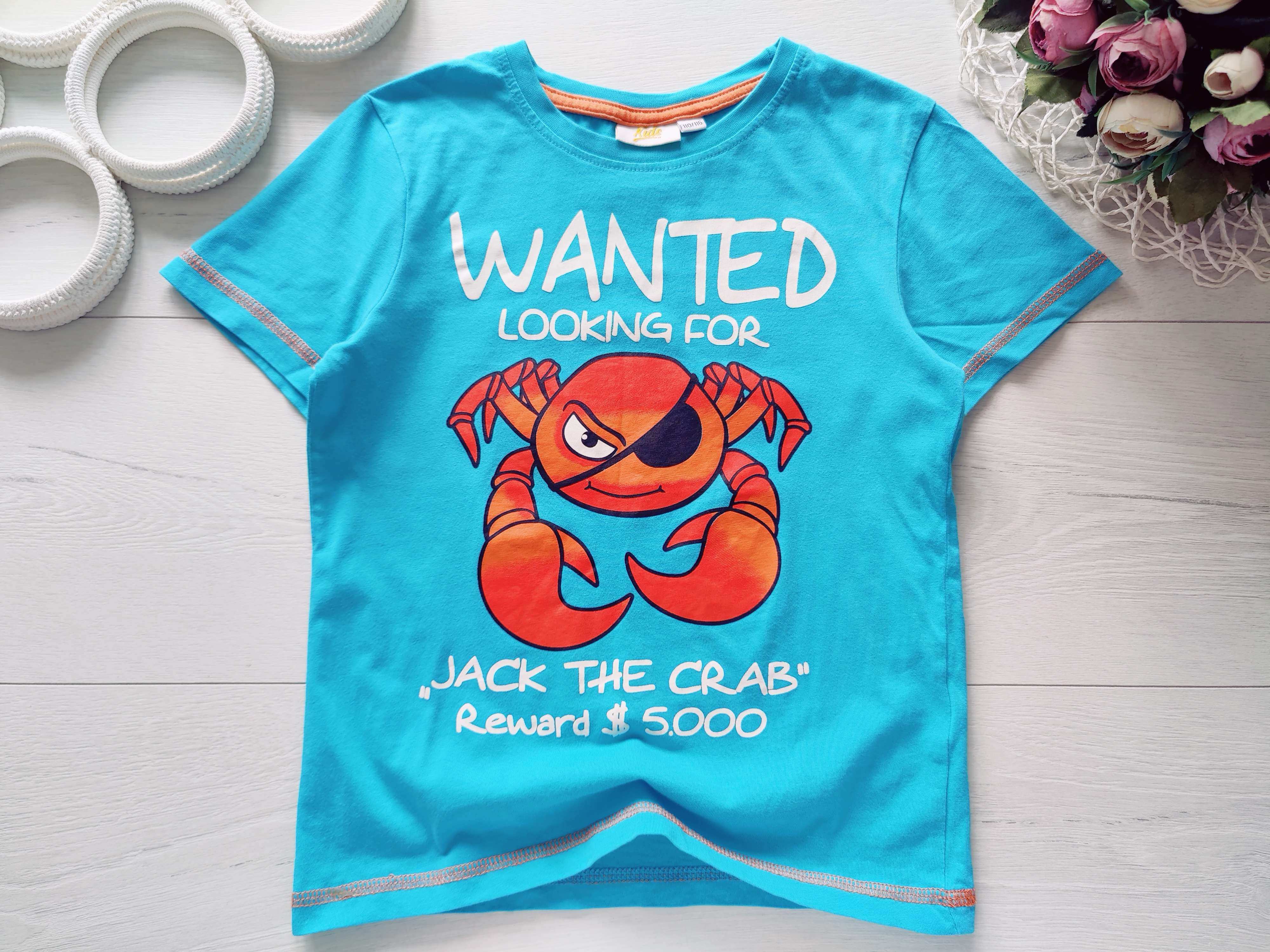 5,6 лет, рост 110,116 Футболка с крабом