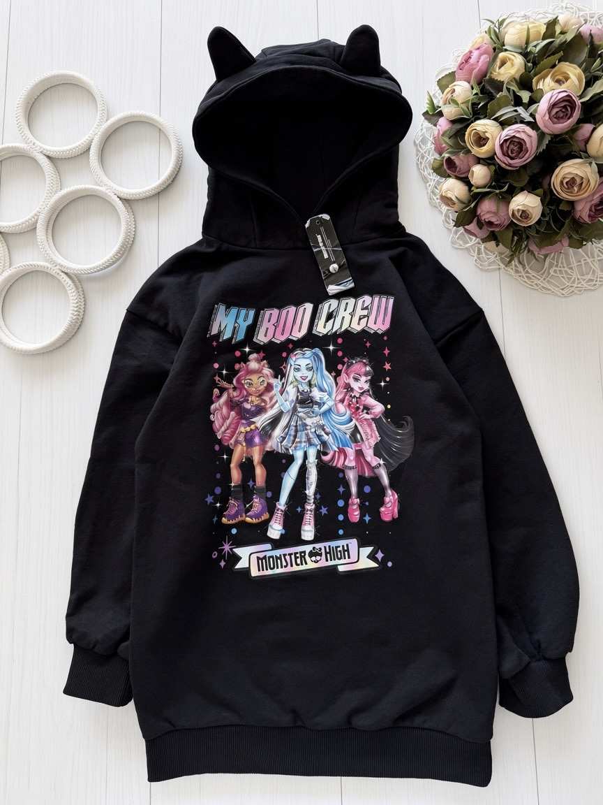 8,9 лет, рост 128,134 Худи на флисе Monster High (Монстер Хай)