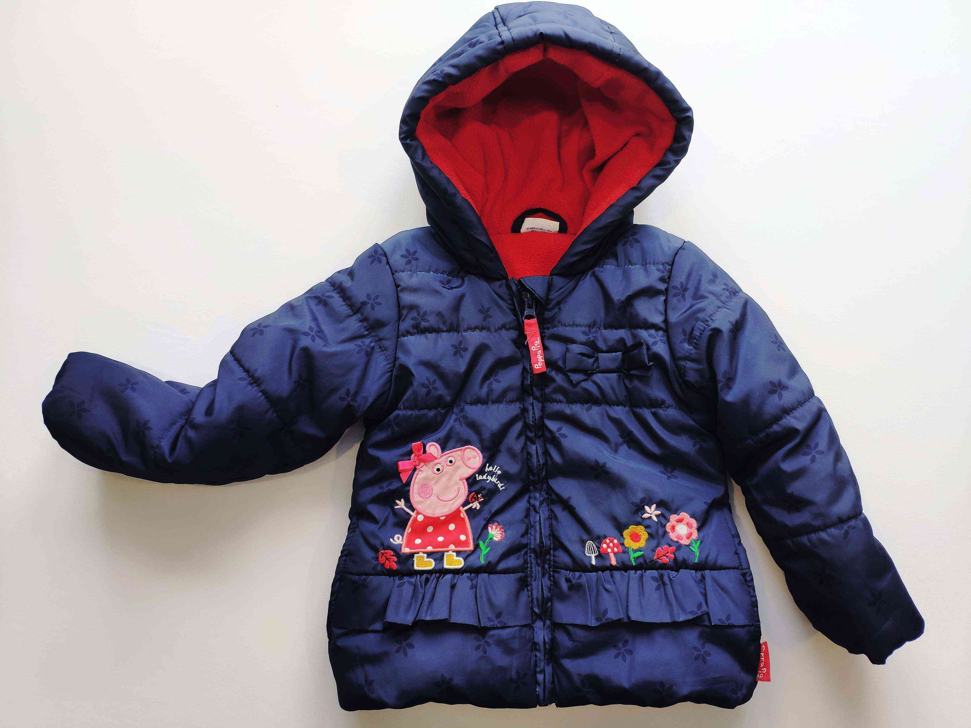 1,5\2 года, рост 86-92 Свинка Пеппа Теплая демисезонная курточка для девочки