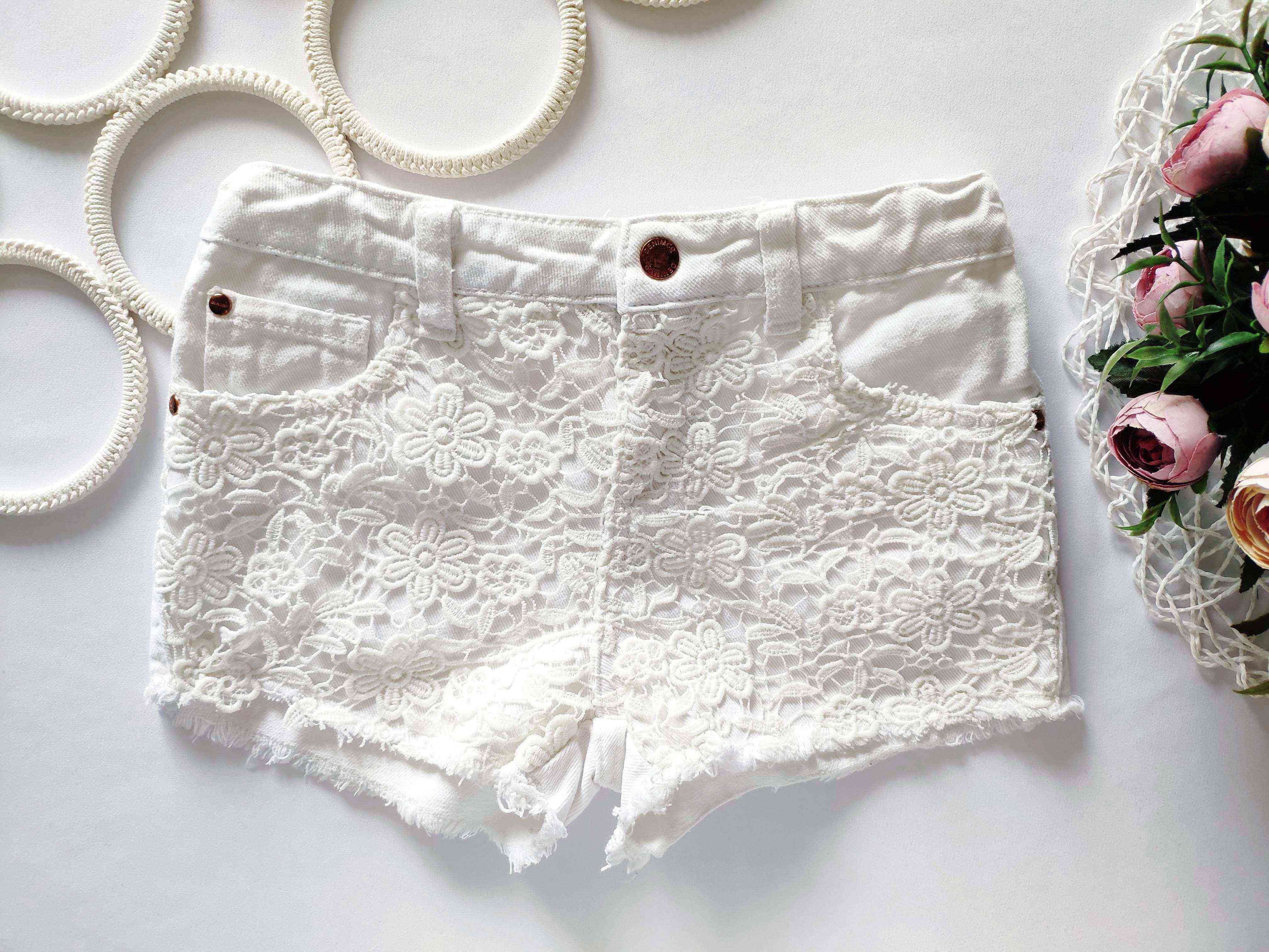 7-8 років, зріст 128 Джинсові ажурні шорти