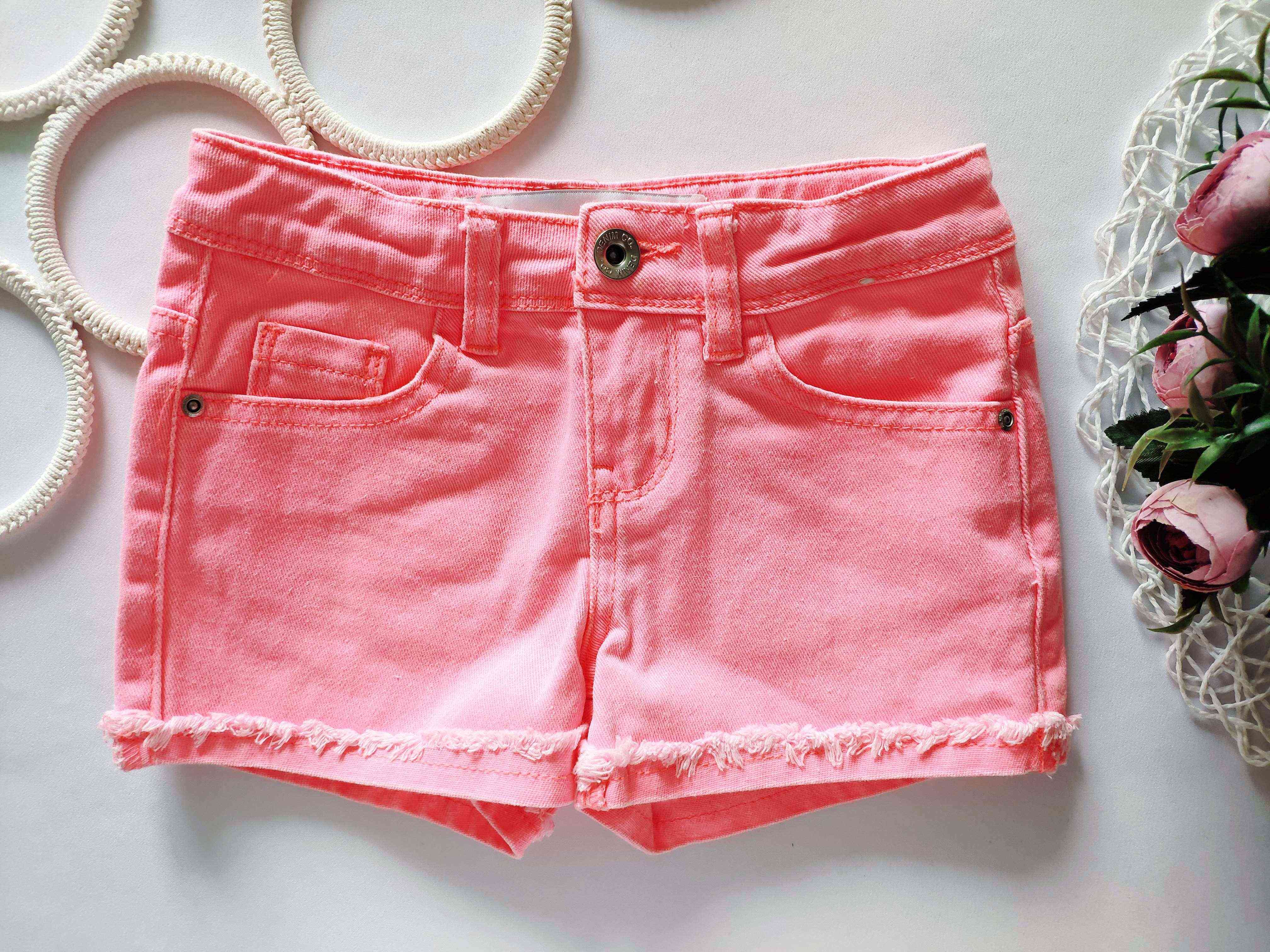 5-6 лет, рост 116 Ярко розовые шорты для девочки под джинс