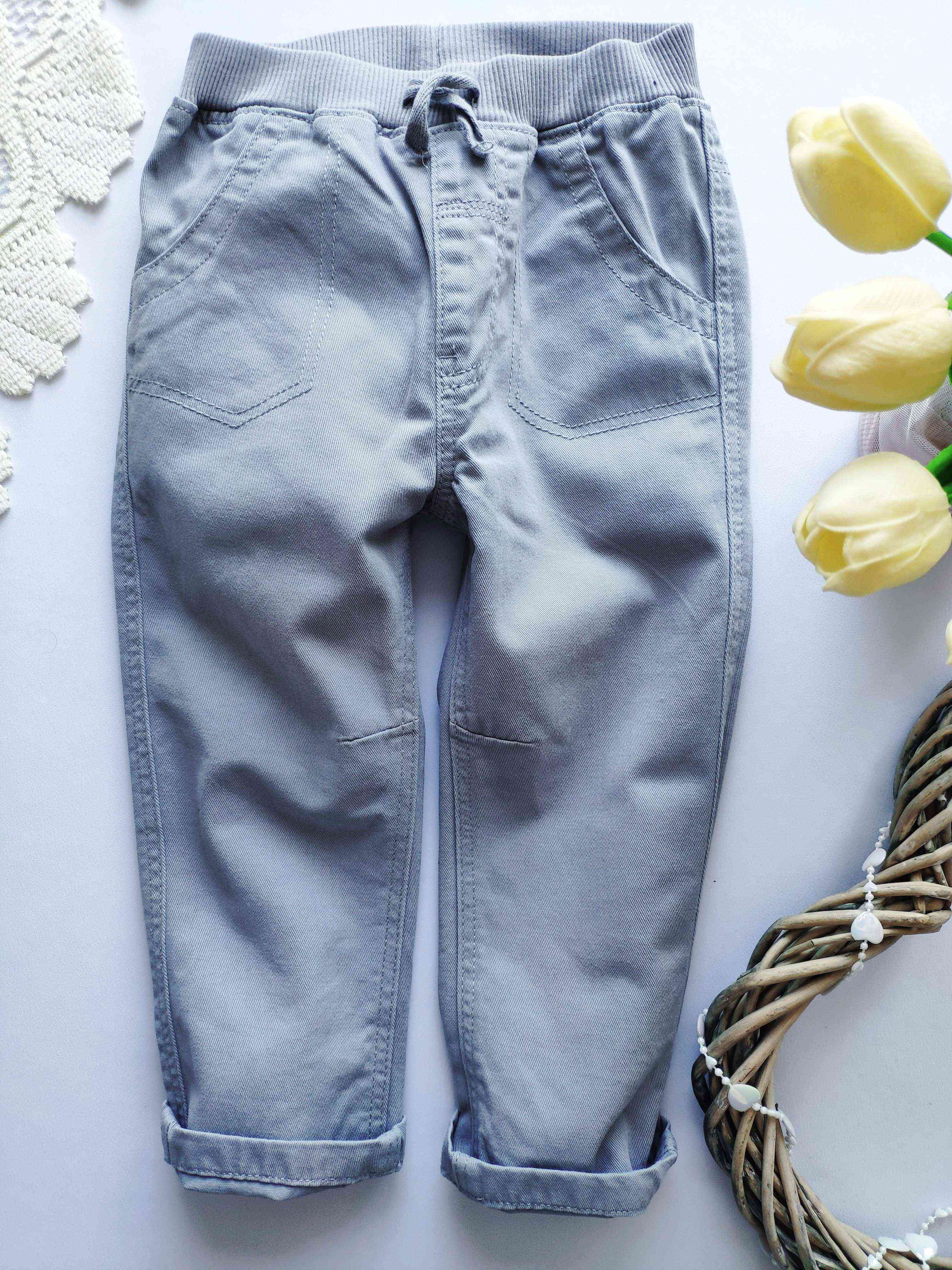 12\18 міс, зріст 80,86 Сірі котонові штани для хлопчика