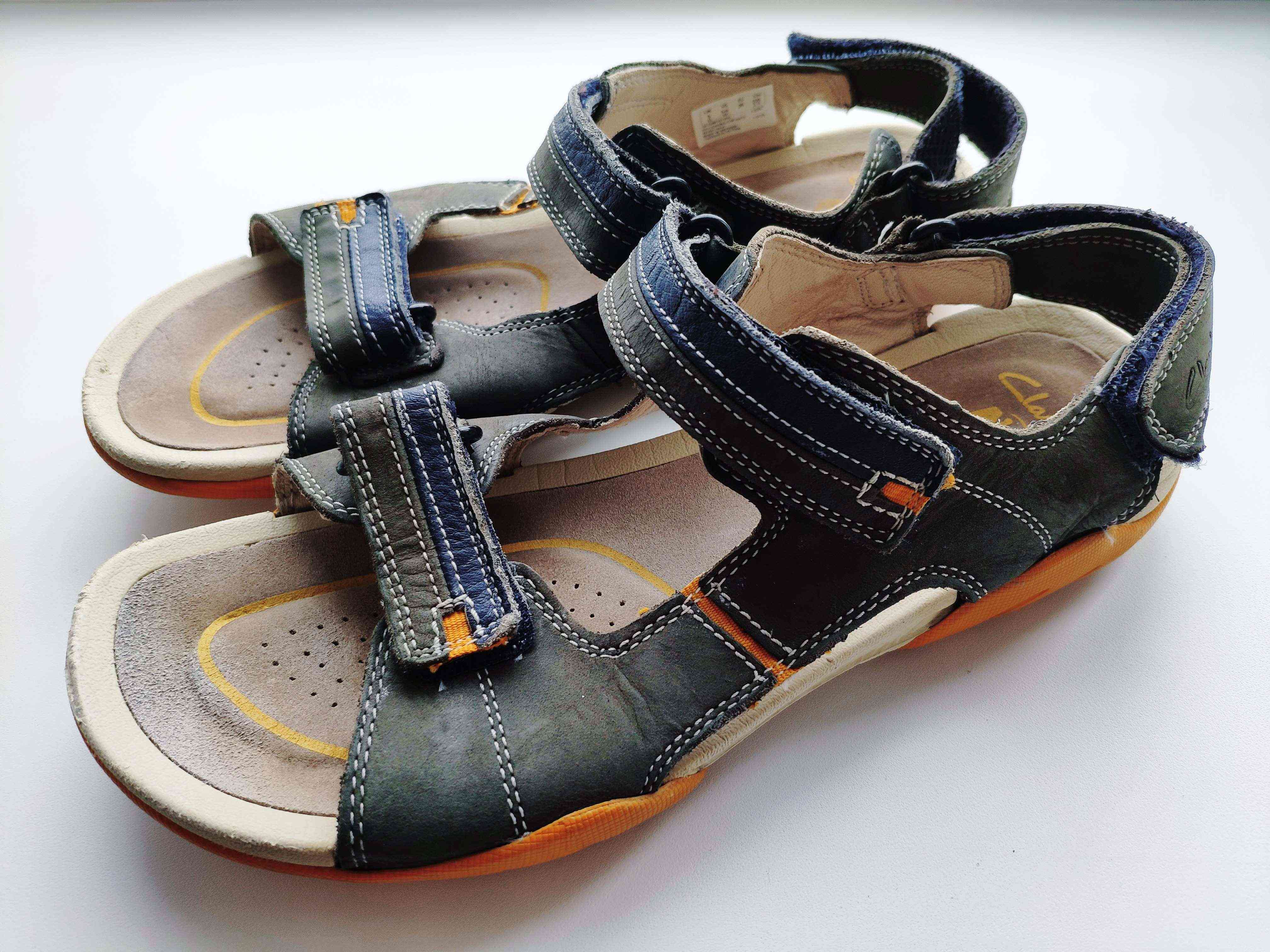 38 (25 см) Міцні шкіряні босоніжки для хлопчика