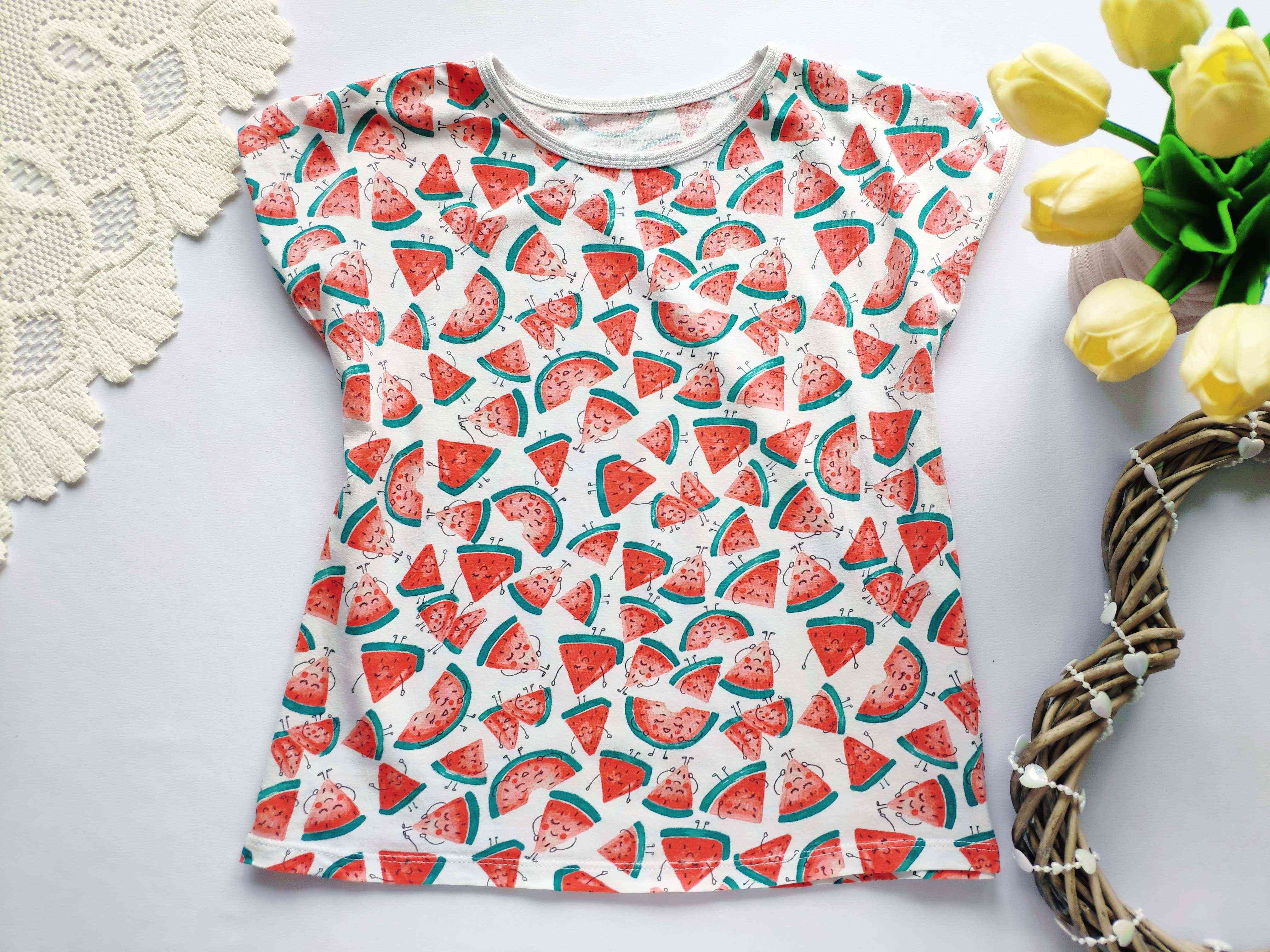 6,7 років, зріст 116,122 Дитяча футболка в кавунах