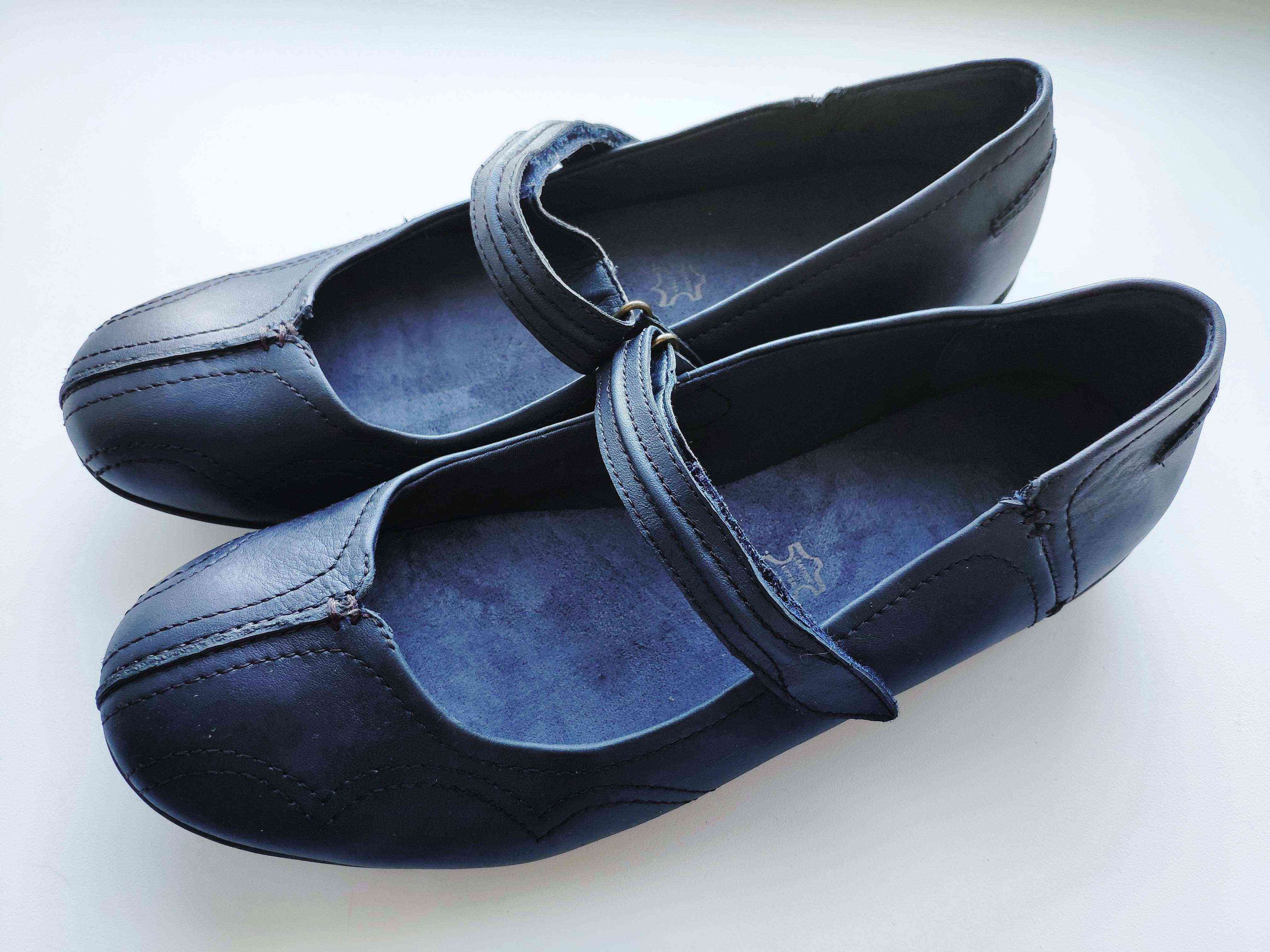 42 (27,5 см) Шкіряні жіночі туфлі на низькому ходу