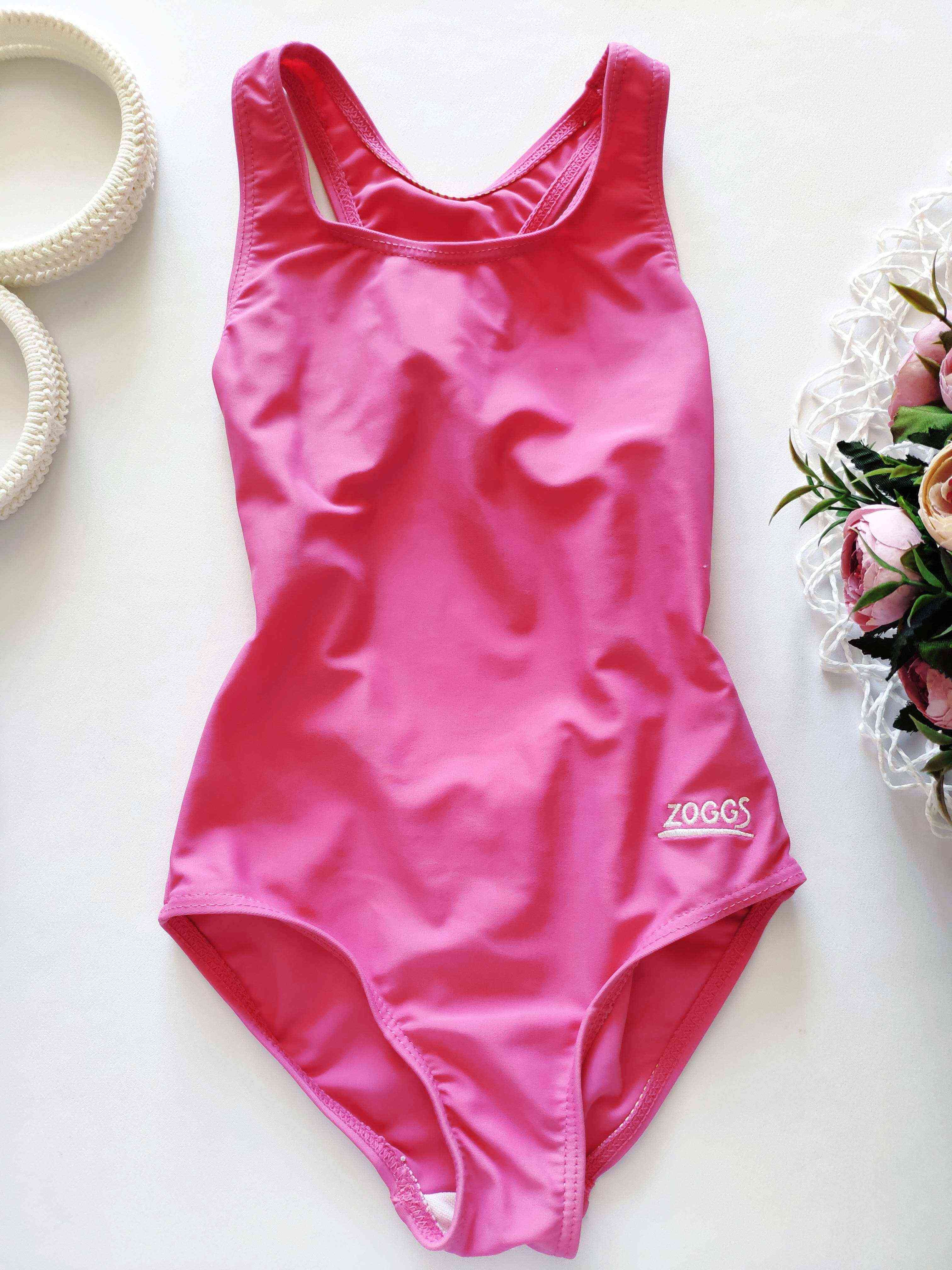 4,5 лет, рост 104-110 Детский розовый купальник