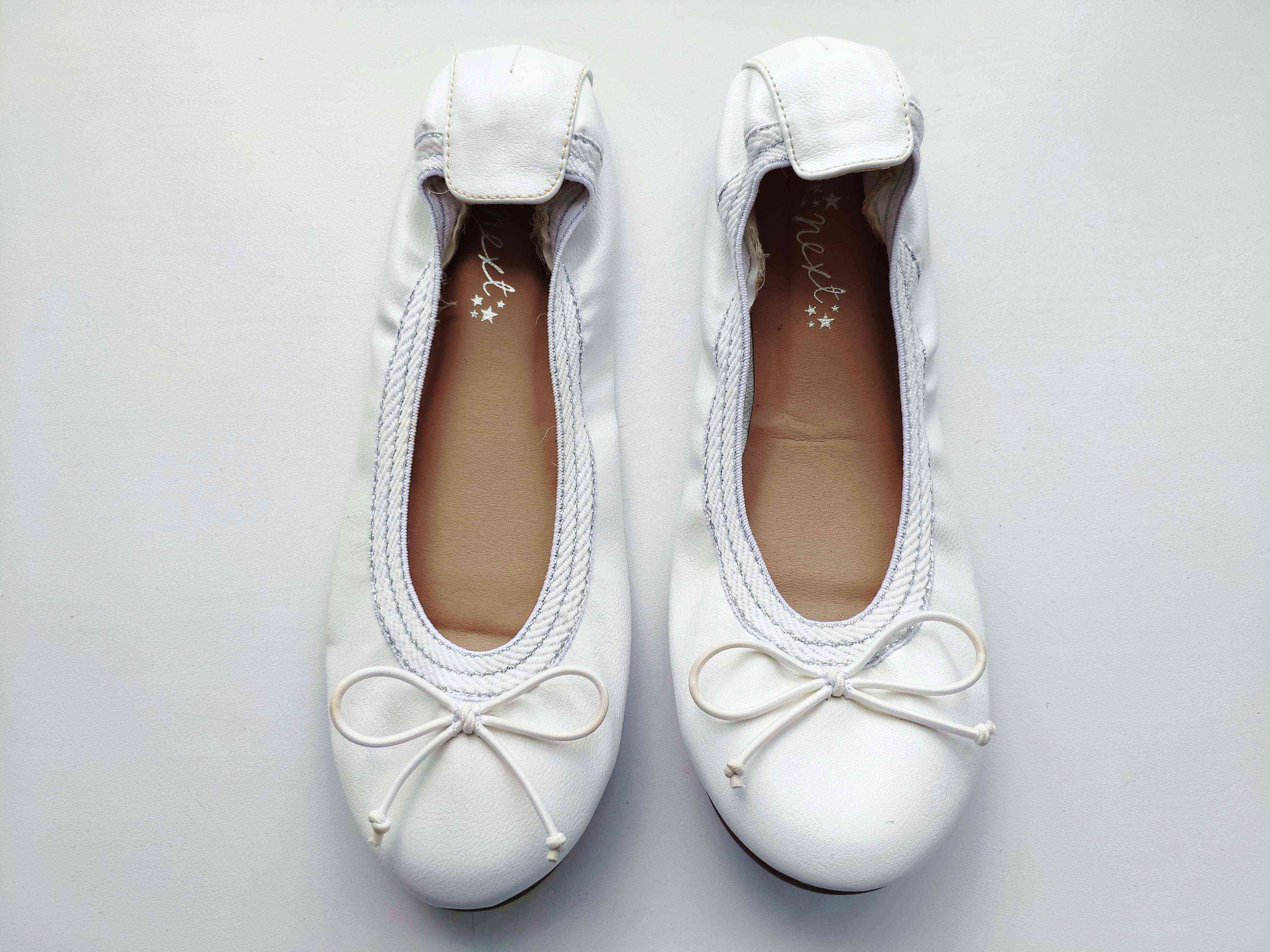 34 (22 см) Белые балетки для девочки