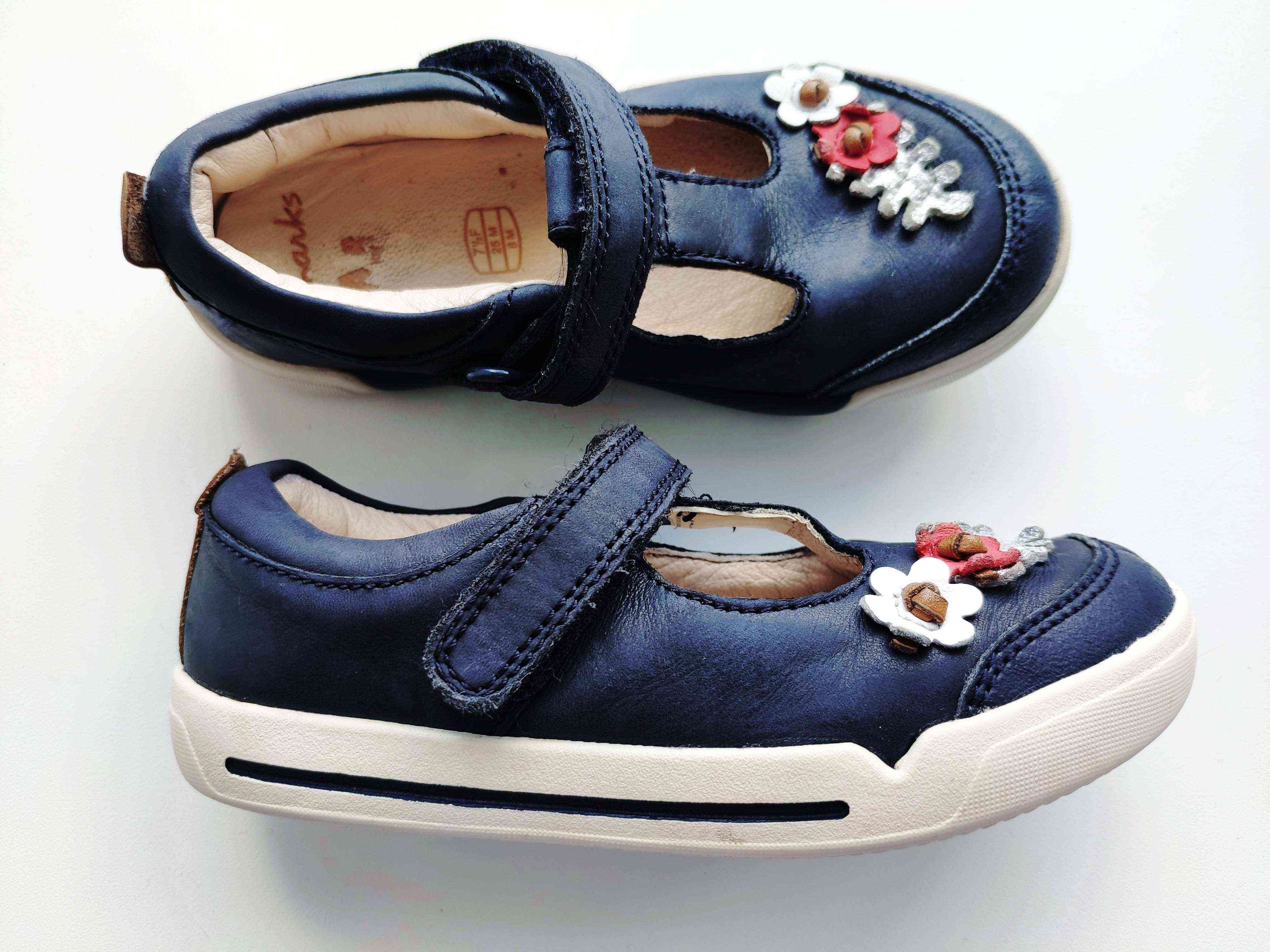 25 (15,5 см) Кожаные детские туфли-балетки