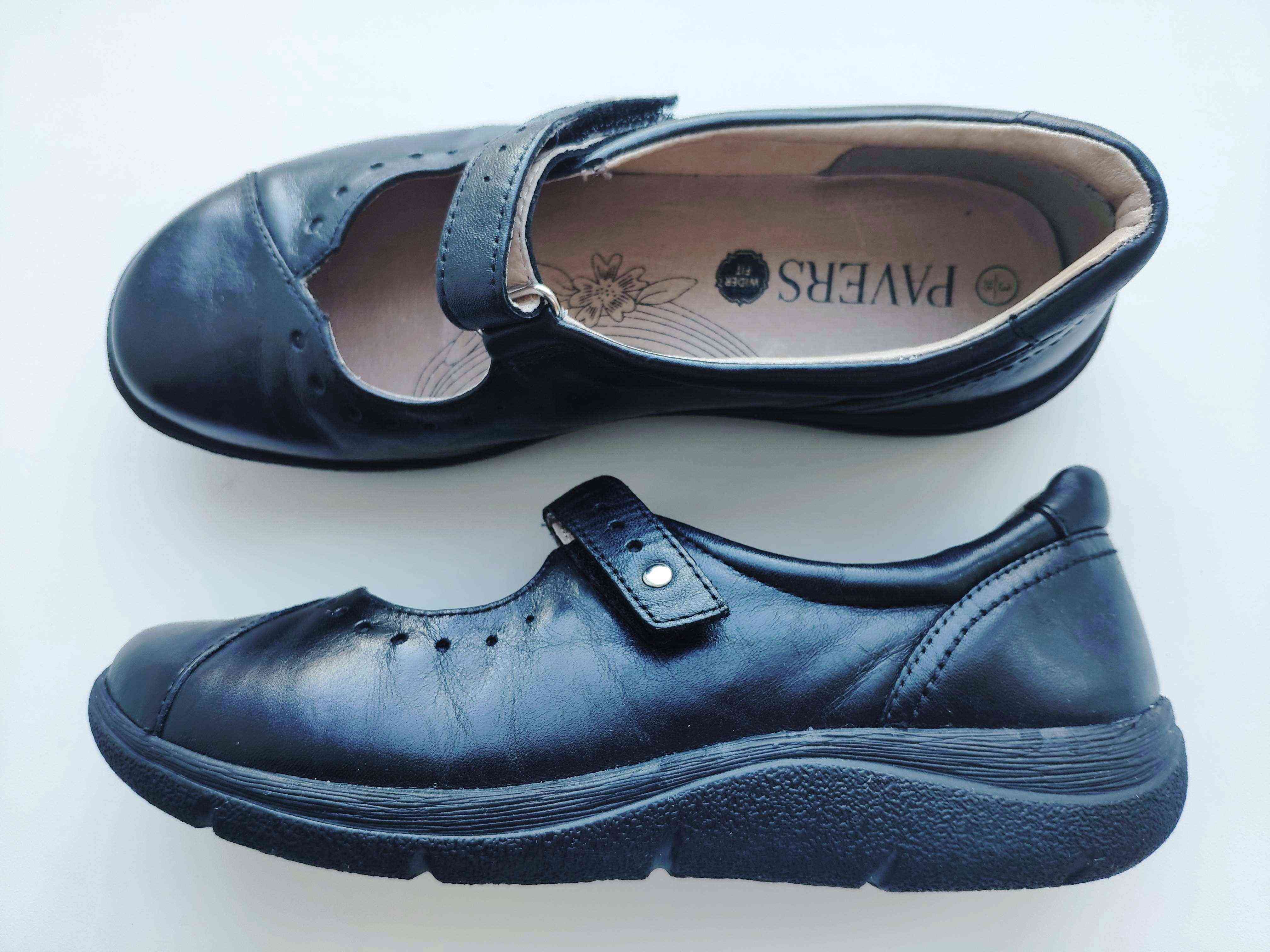 36 (23,5 см) Кожаные ортопедические школьные туфли