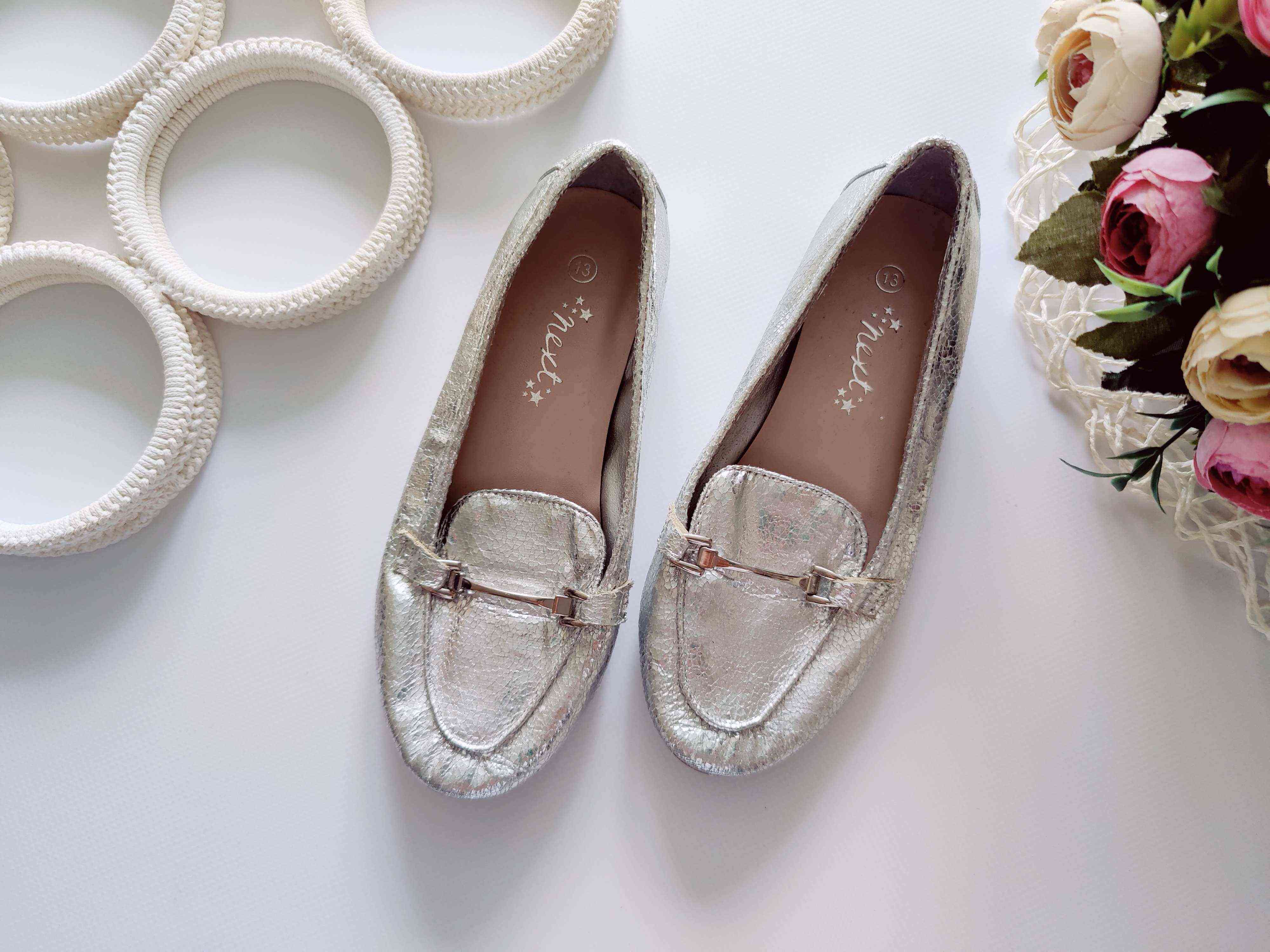 30 (19,5 см) Сріблясті туфлі-балетки