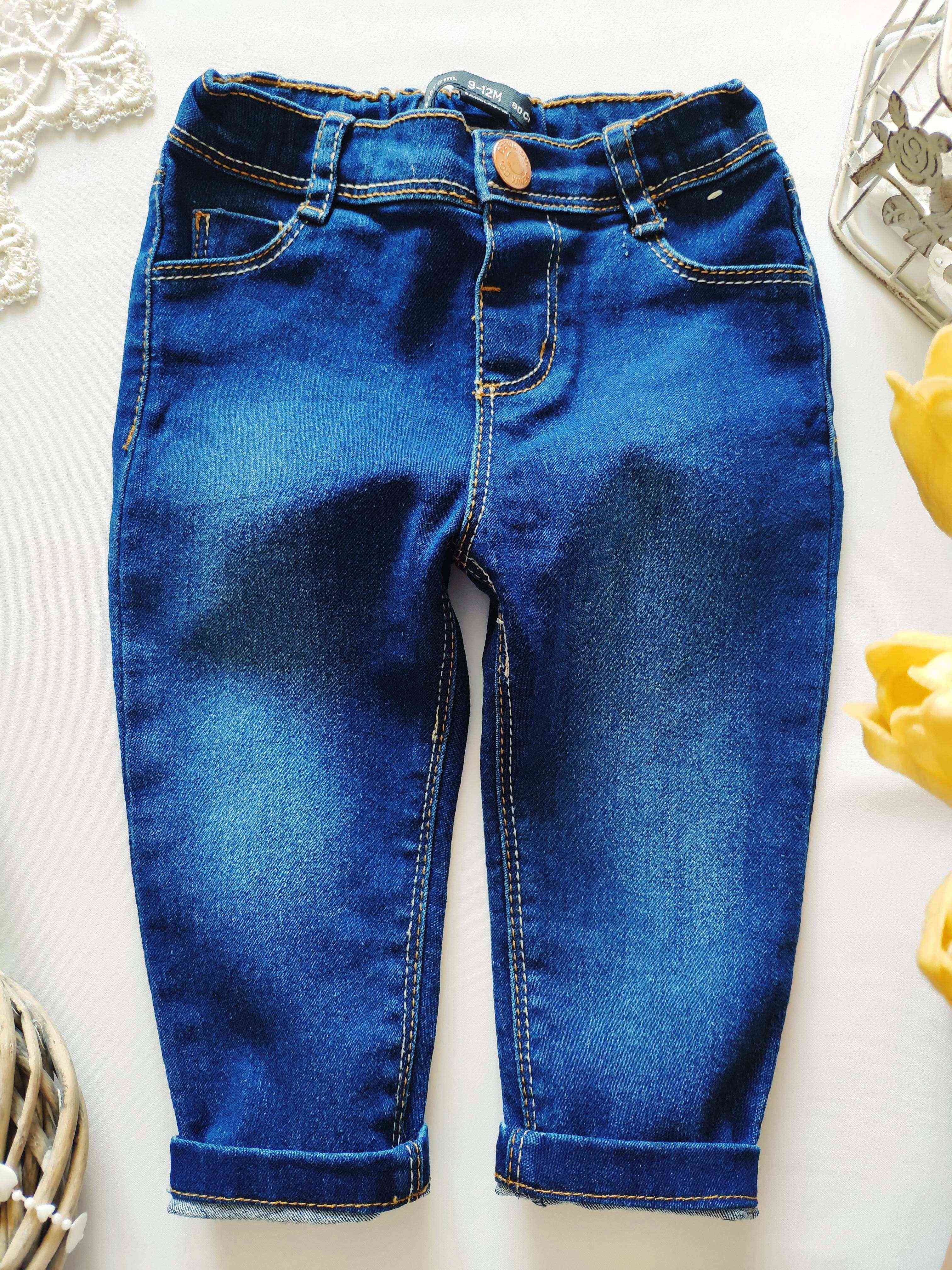9-12 мес, рост 80 Стрейчевые джинсы узкачи для девочки