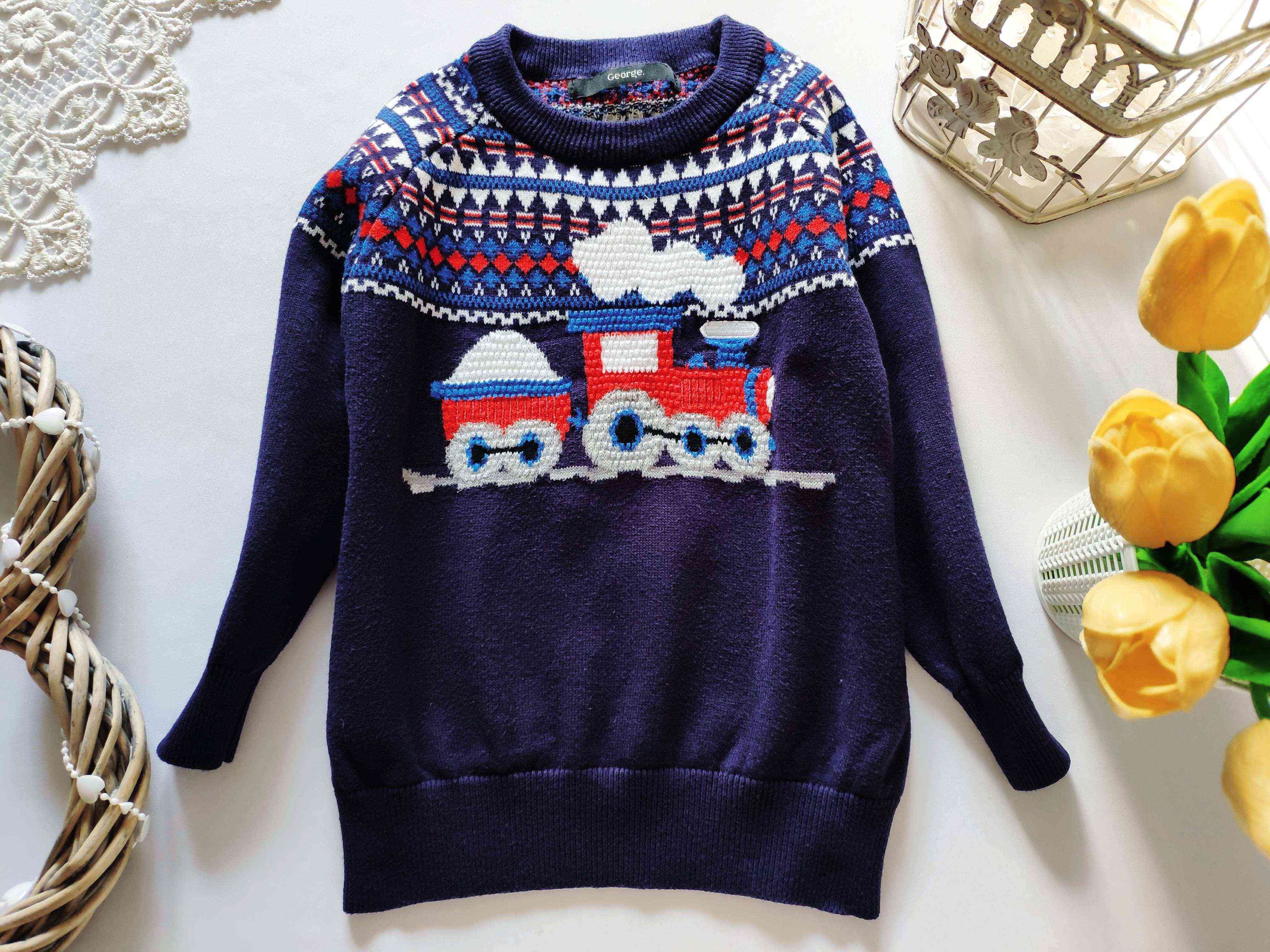 1,5\2 роки, зріст 86,92 Тепла кофточка з паравозиком