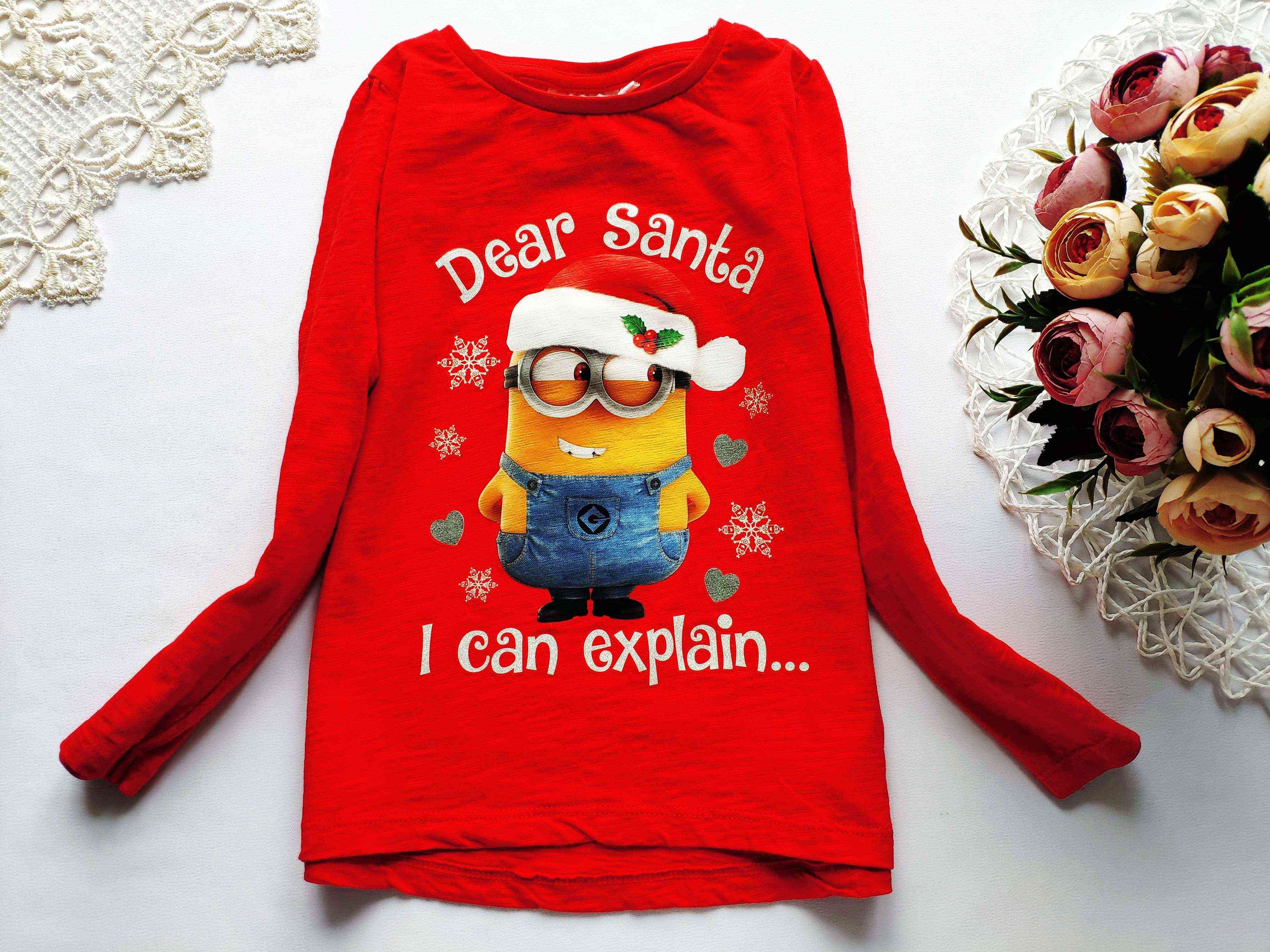 4,5 років, зріст 110 Новорічний реглан з міньйоном