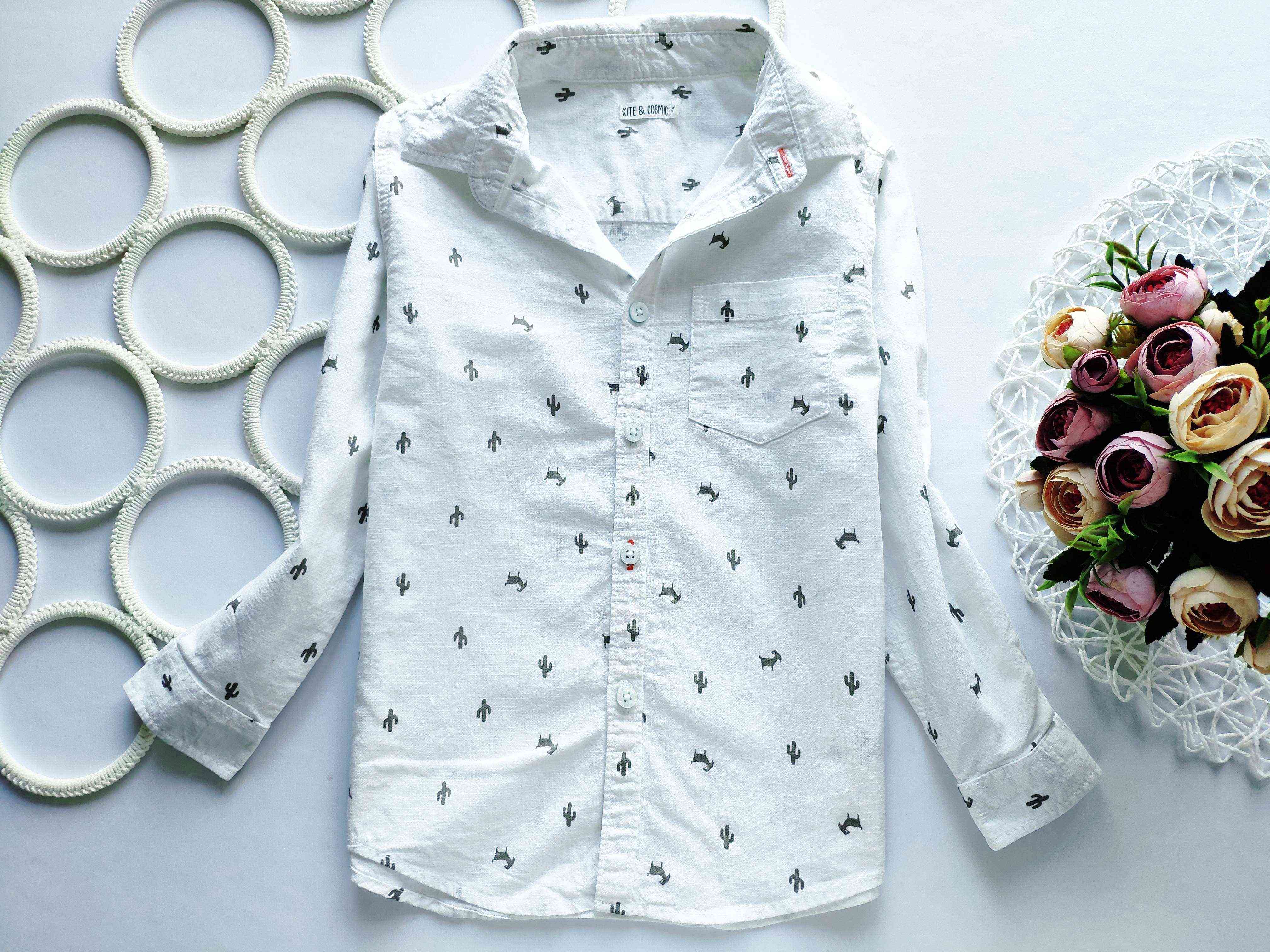 5,6 лет, рост 116 Рубашка для мальчика