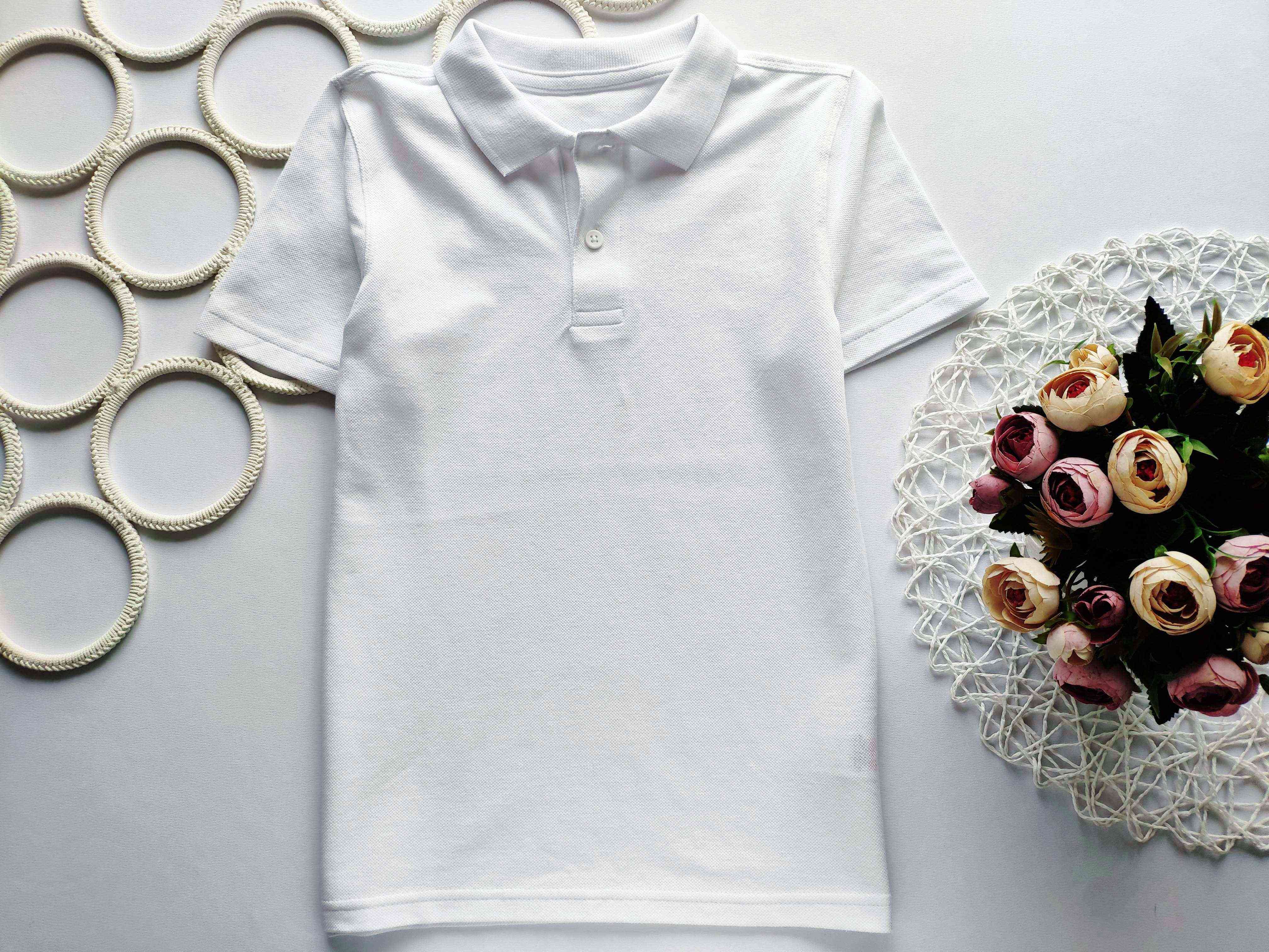 7,8 лет, рост 122,128 Новое белое поло для мальчика