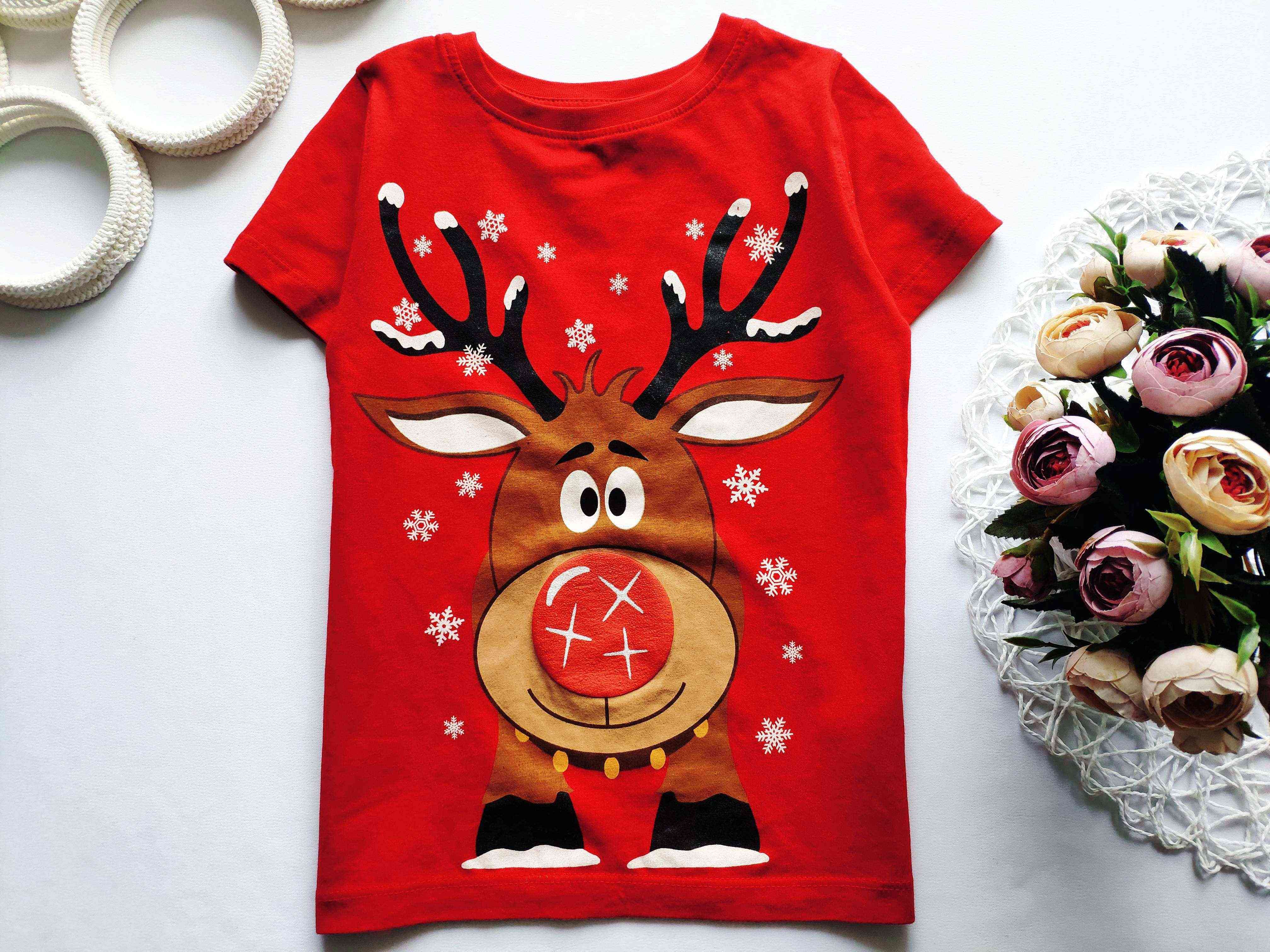 4 роки, зріст 104 Новорічна дитяча футболка