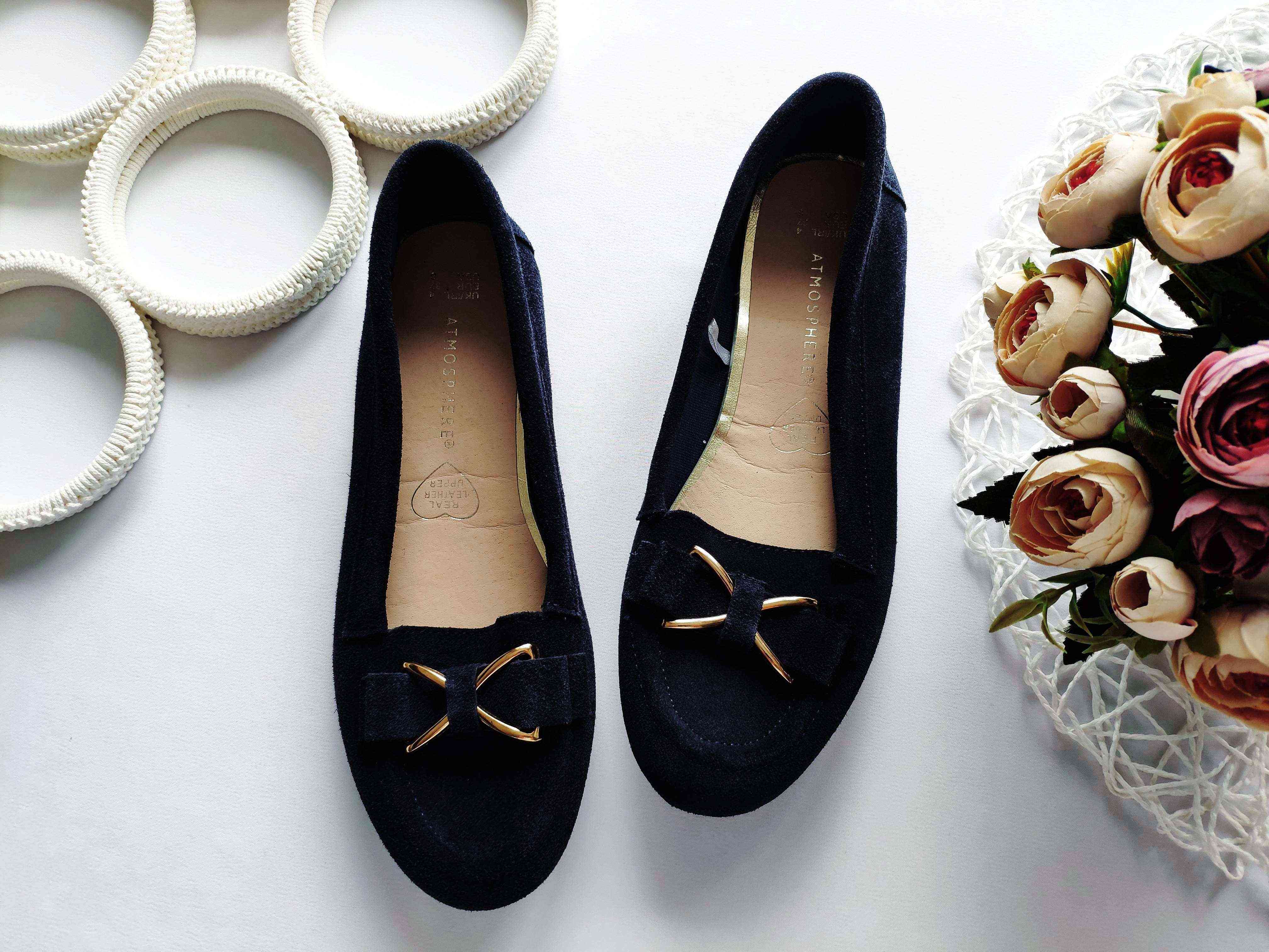 36-37 (23,5 см) Замшеві балетки для дівчинки