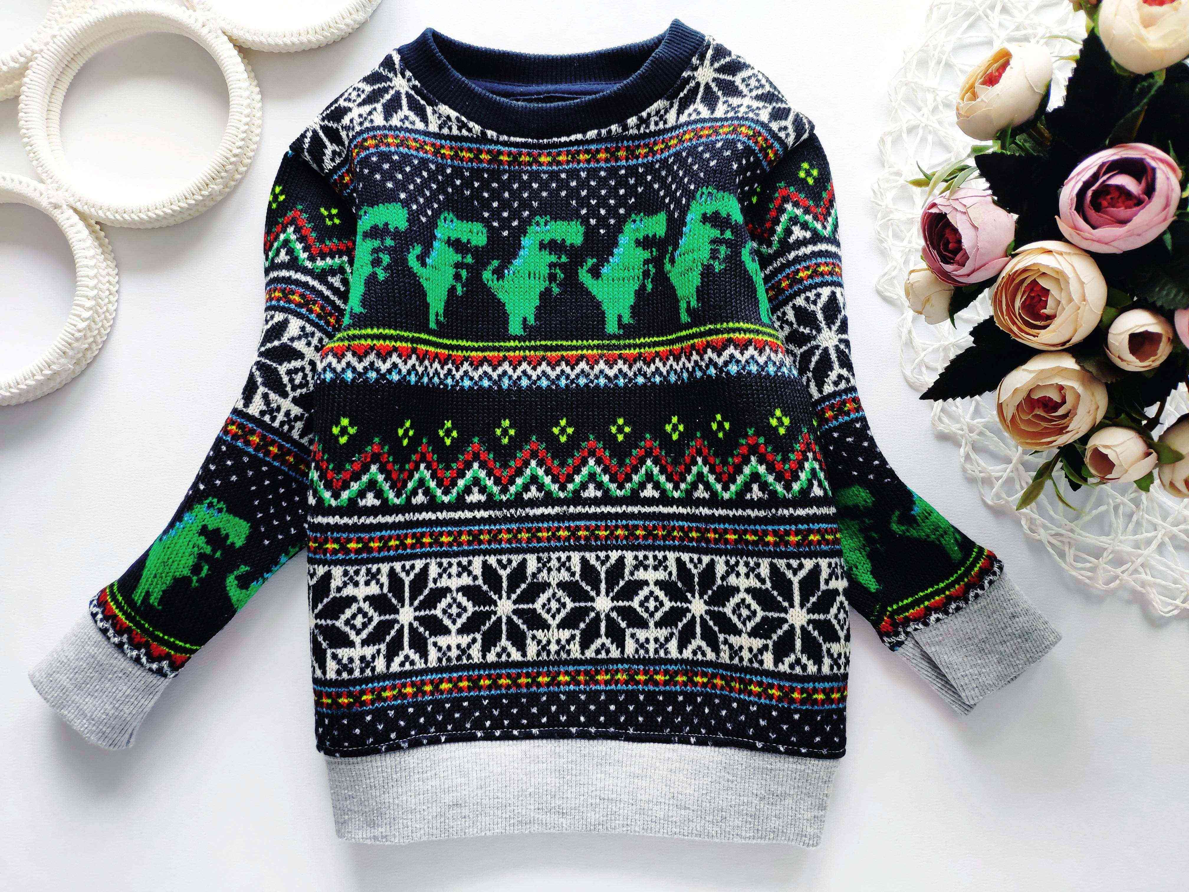 12,18 міс, зріст 86 Светр в динозаврах