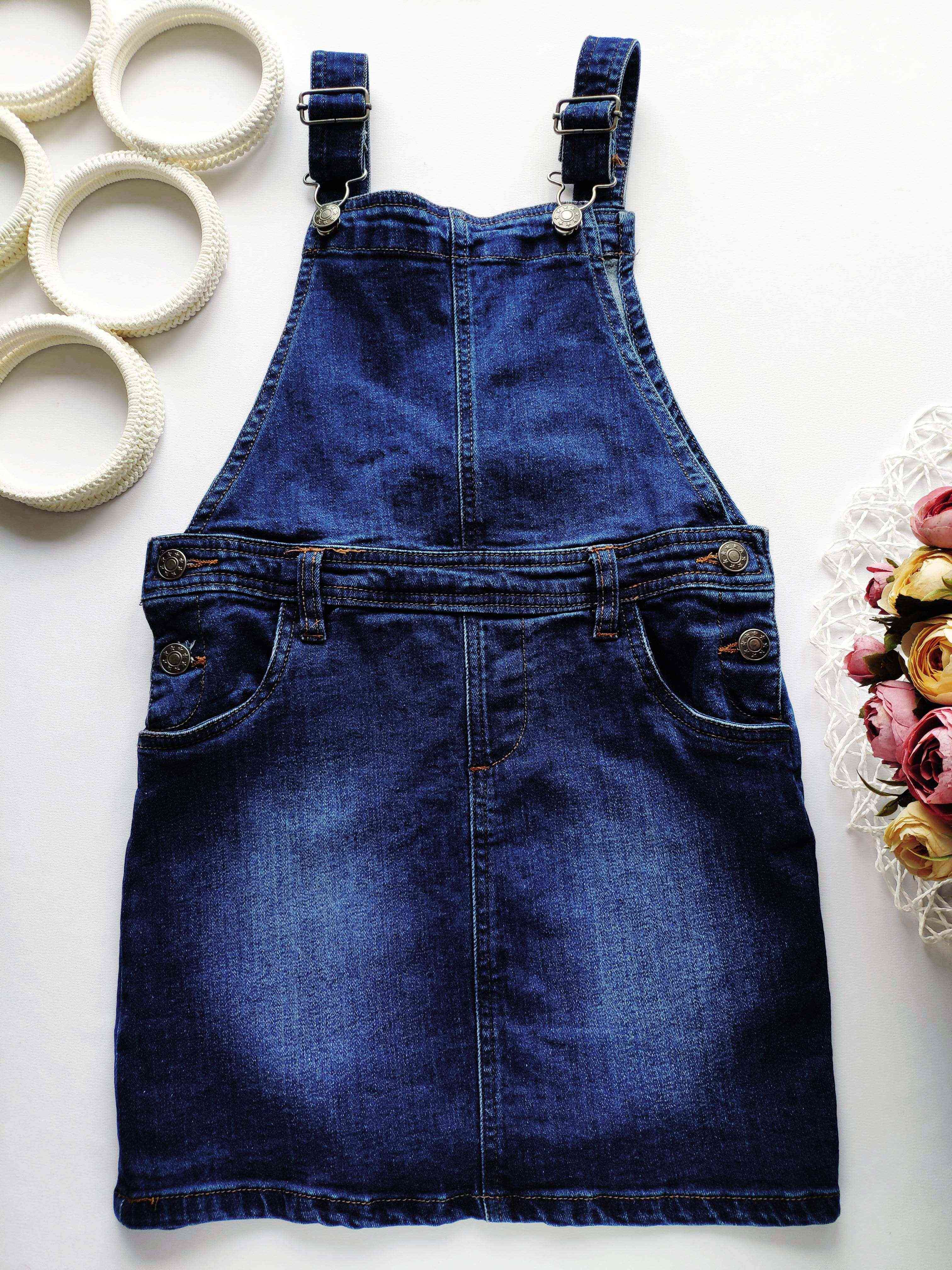 7,8 років, зріст 122,128 Стрейчевий джинсовий сарафан