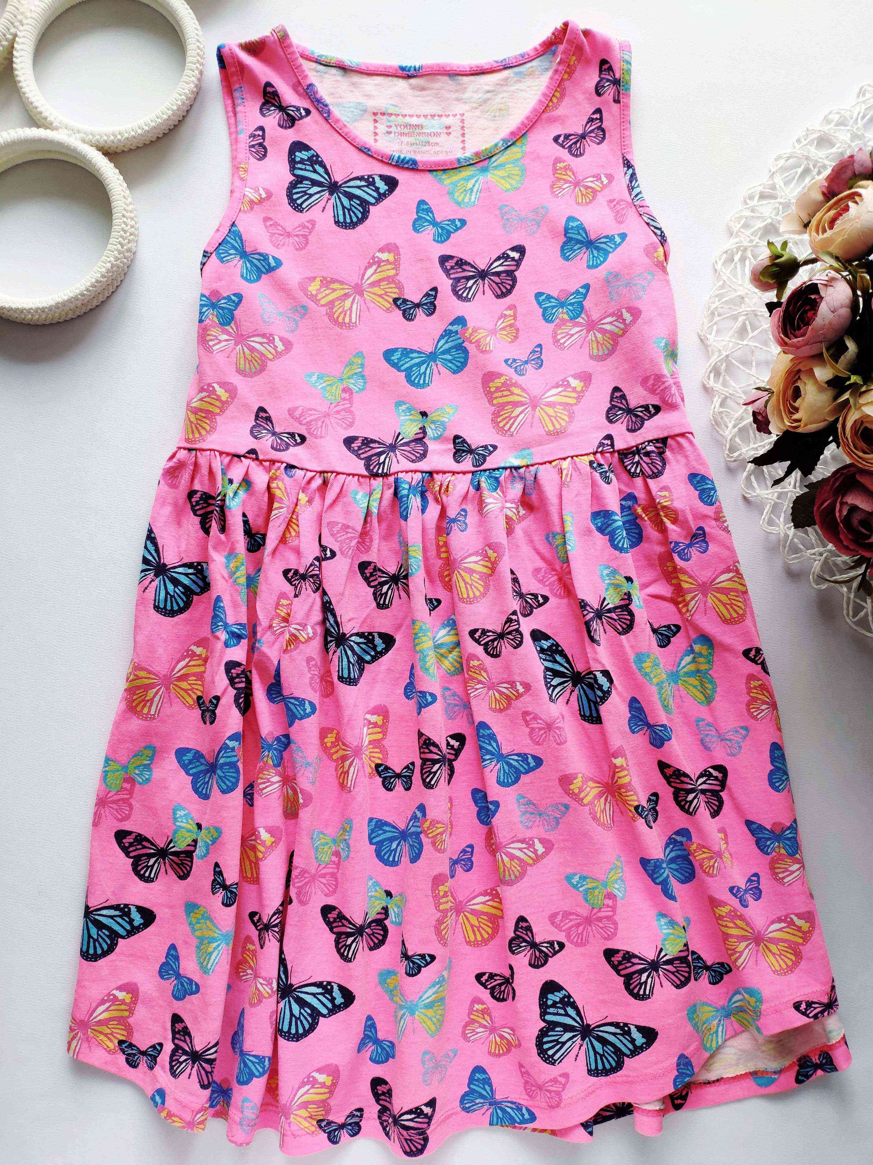 7,8 років, зріст 128 Дитяча сукня в метеликах