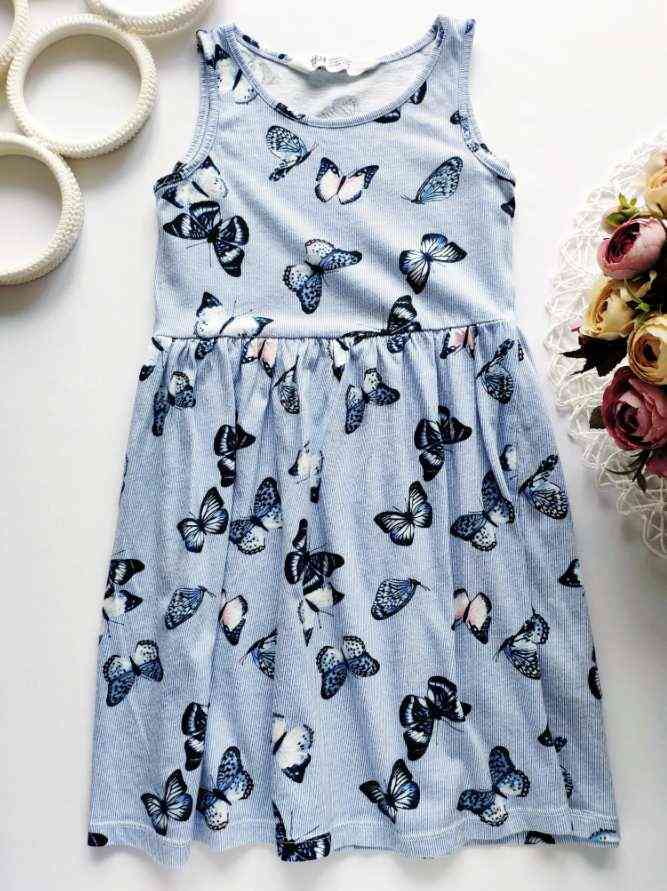 4,6 років, зріст 110,116 Літнє плаття в метеликах
