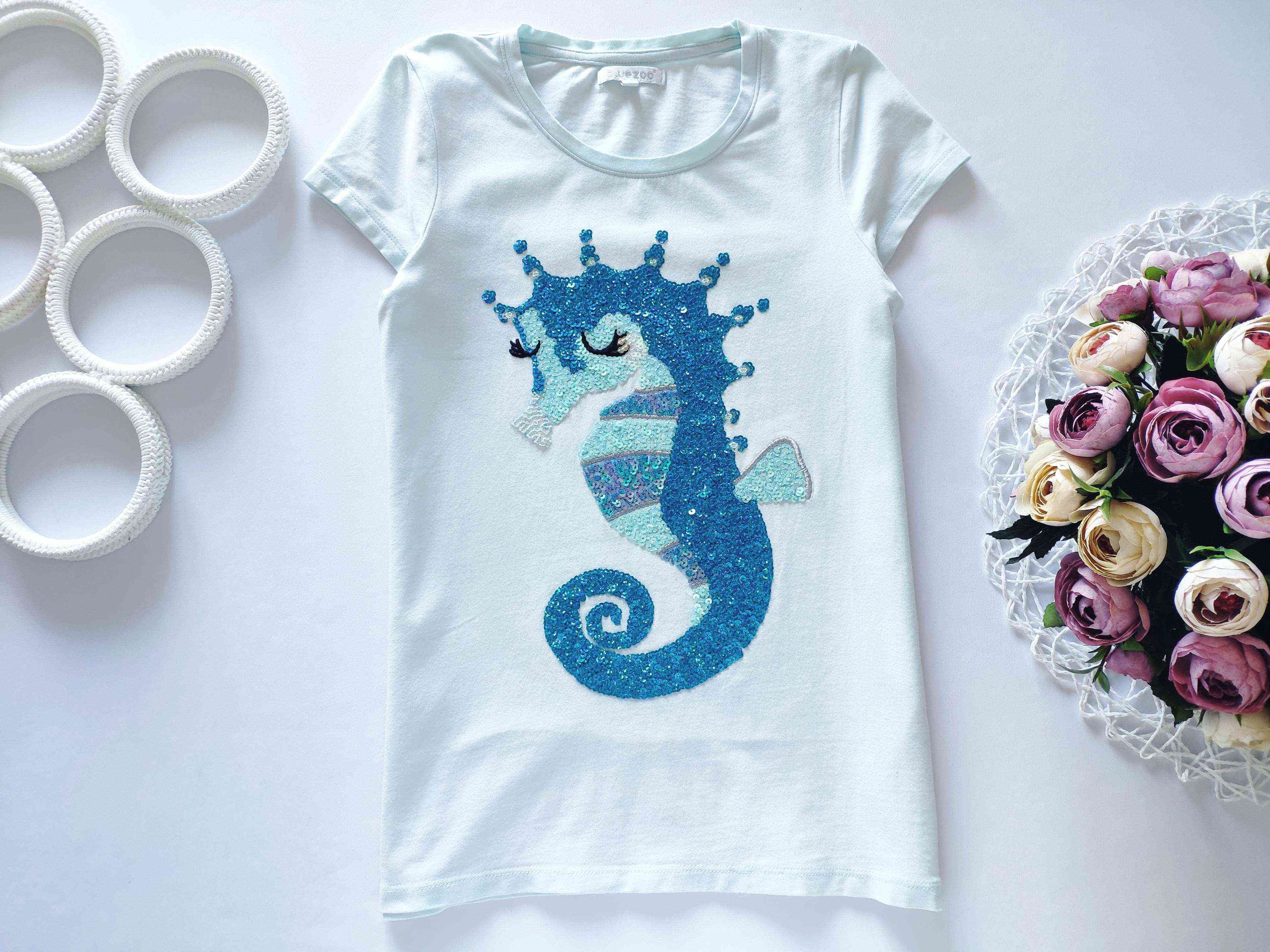 9,10 років, зріст 134,140 Футболка з паєтками