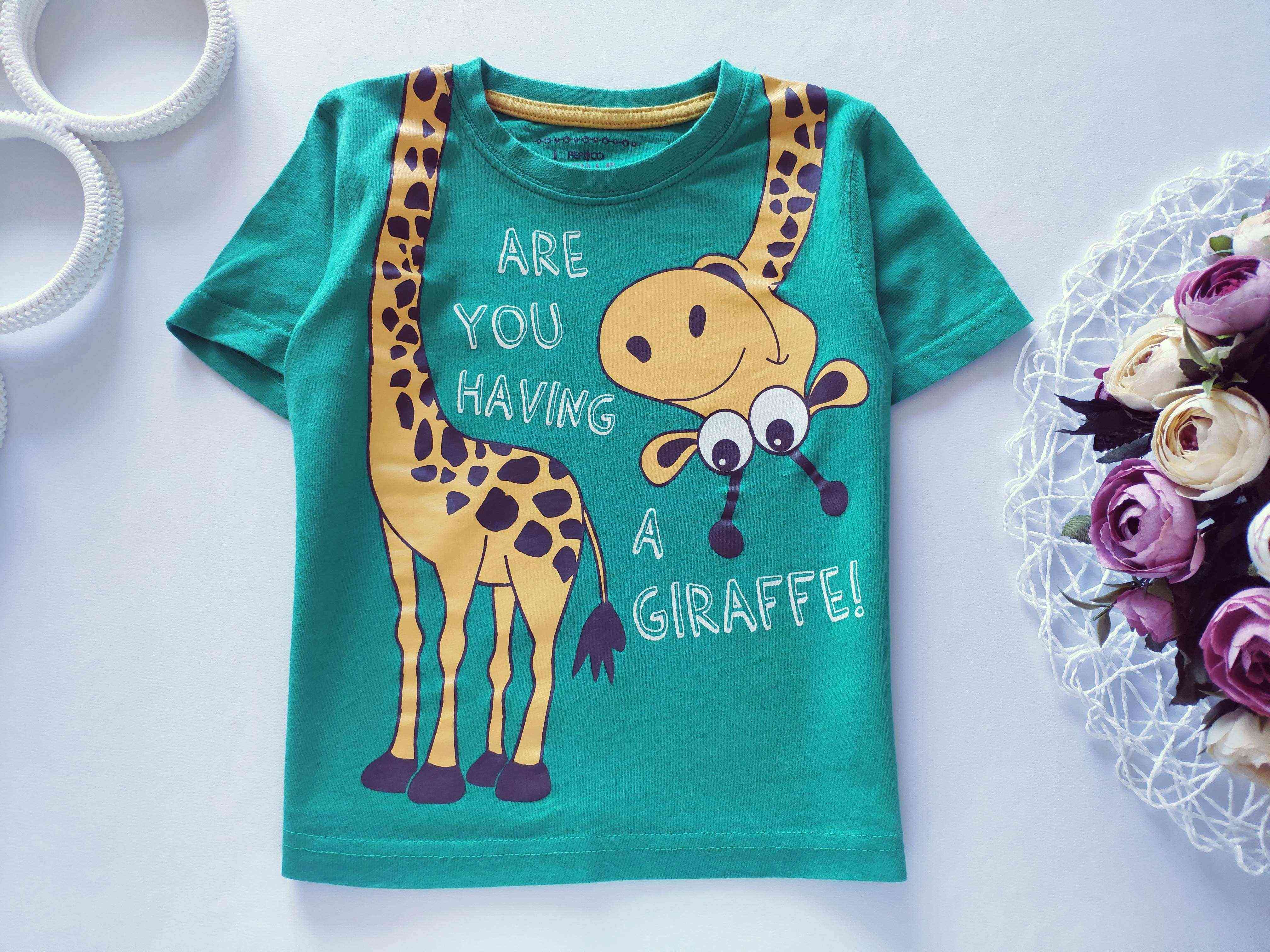 2,3 роки, зріст 92, 98 Футболка з жирафом
