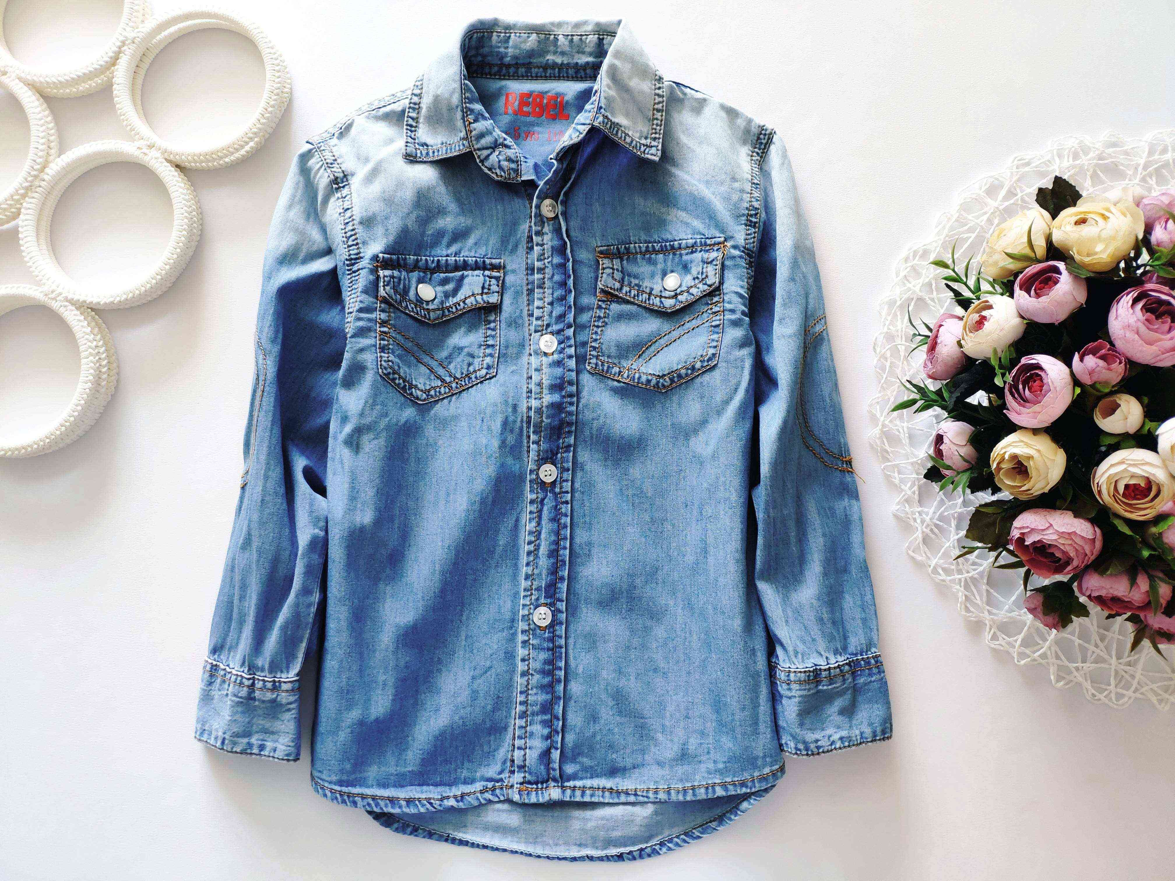 4,5 лет, рост 110 Джинсовая рубашка