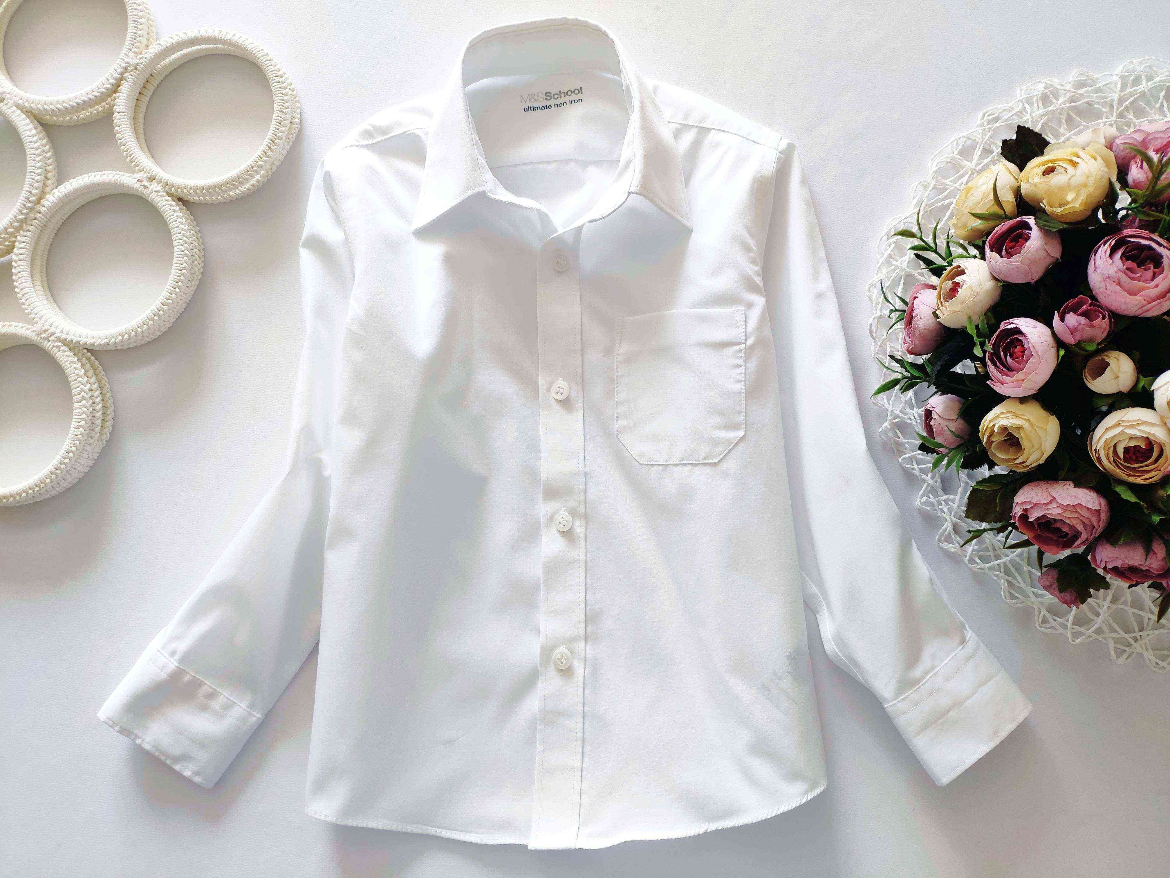 4,5 лет, рост 110 Белая рубашка