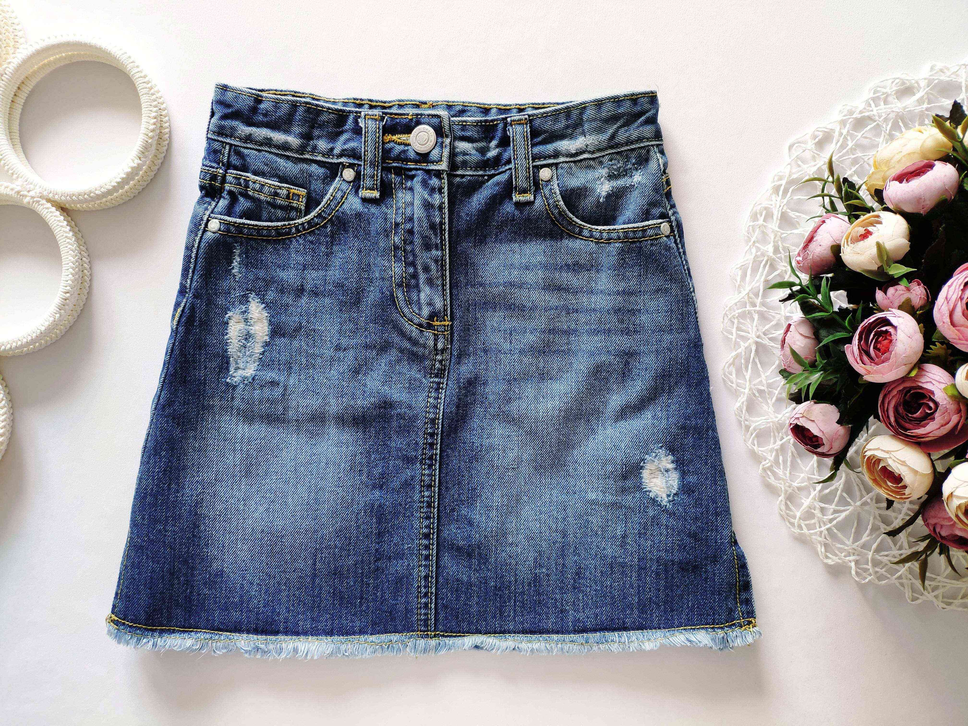 8 років, зріст 128 Рвана спідниця джинсова