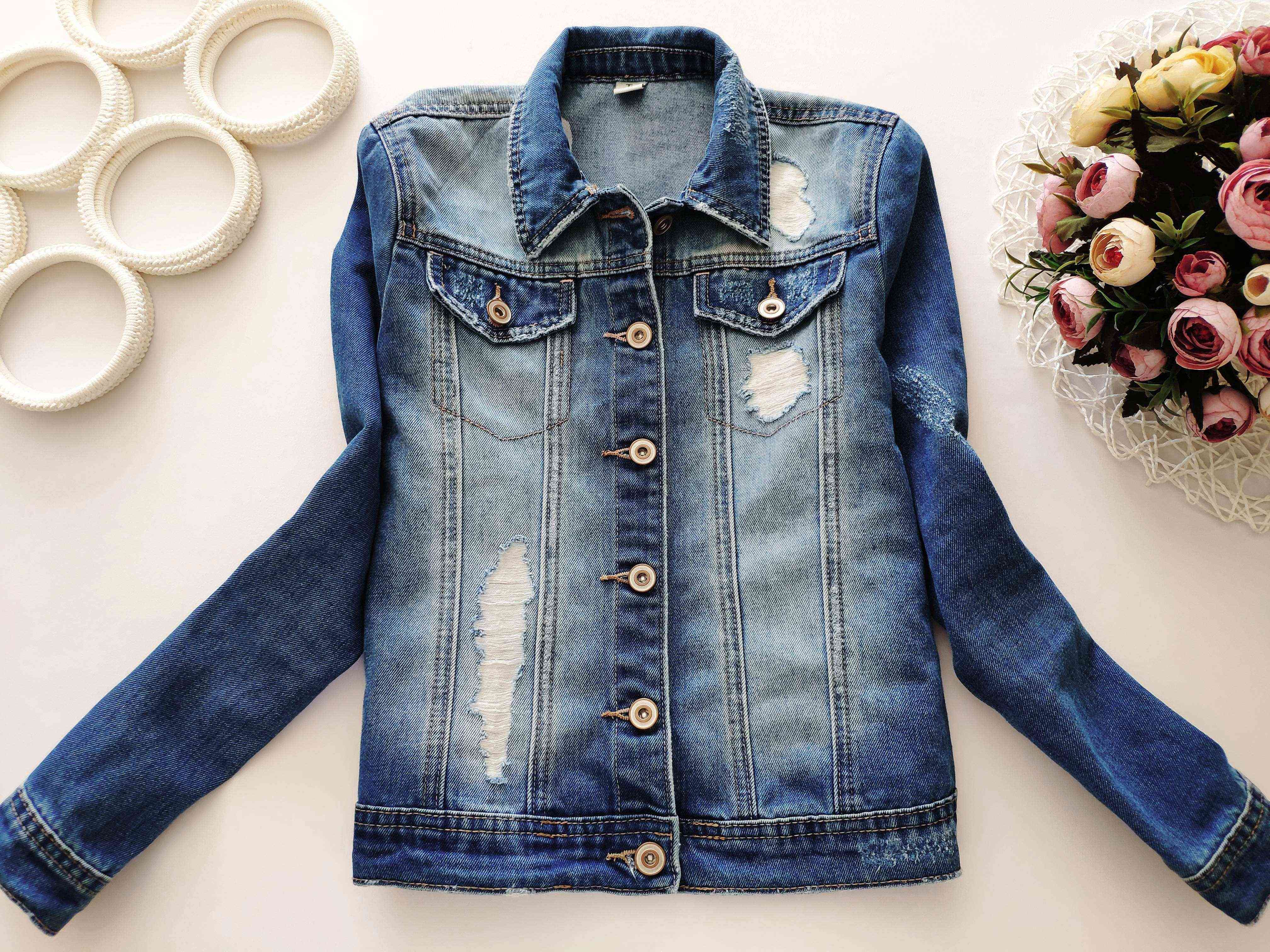 11,12 лет, рост 146,152 Модная джинсовка