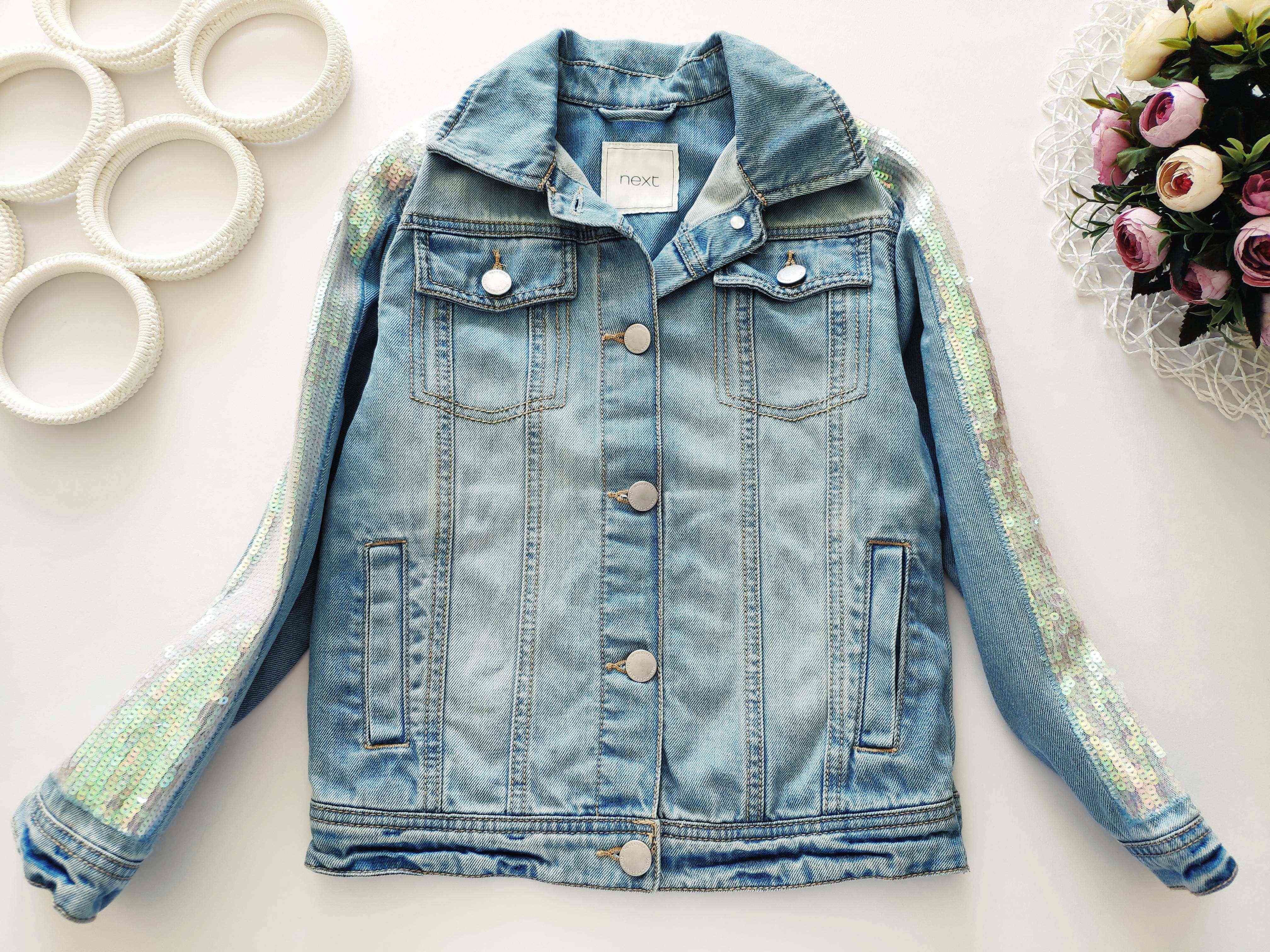 8 лет, рост 128 Джинсовка с паетками