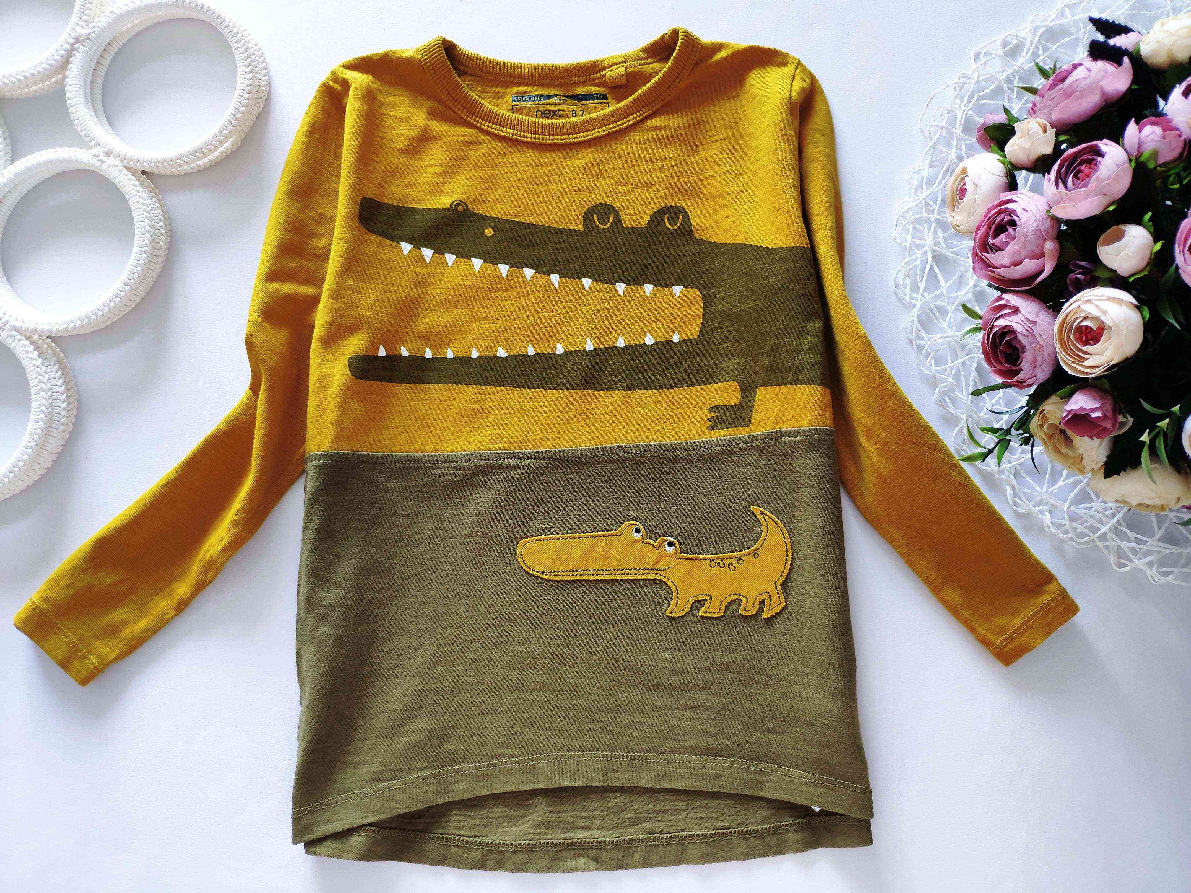 3,4 роки, зріст 104 Лонгслів з крокодилом