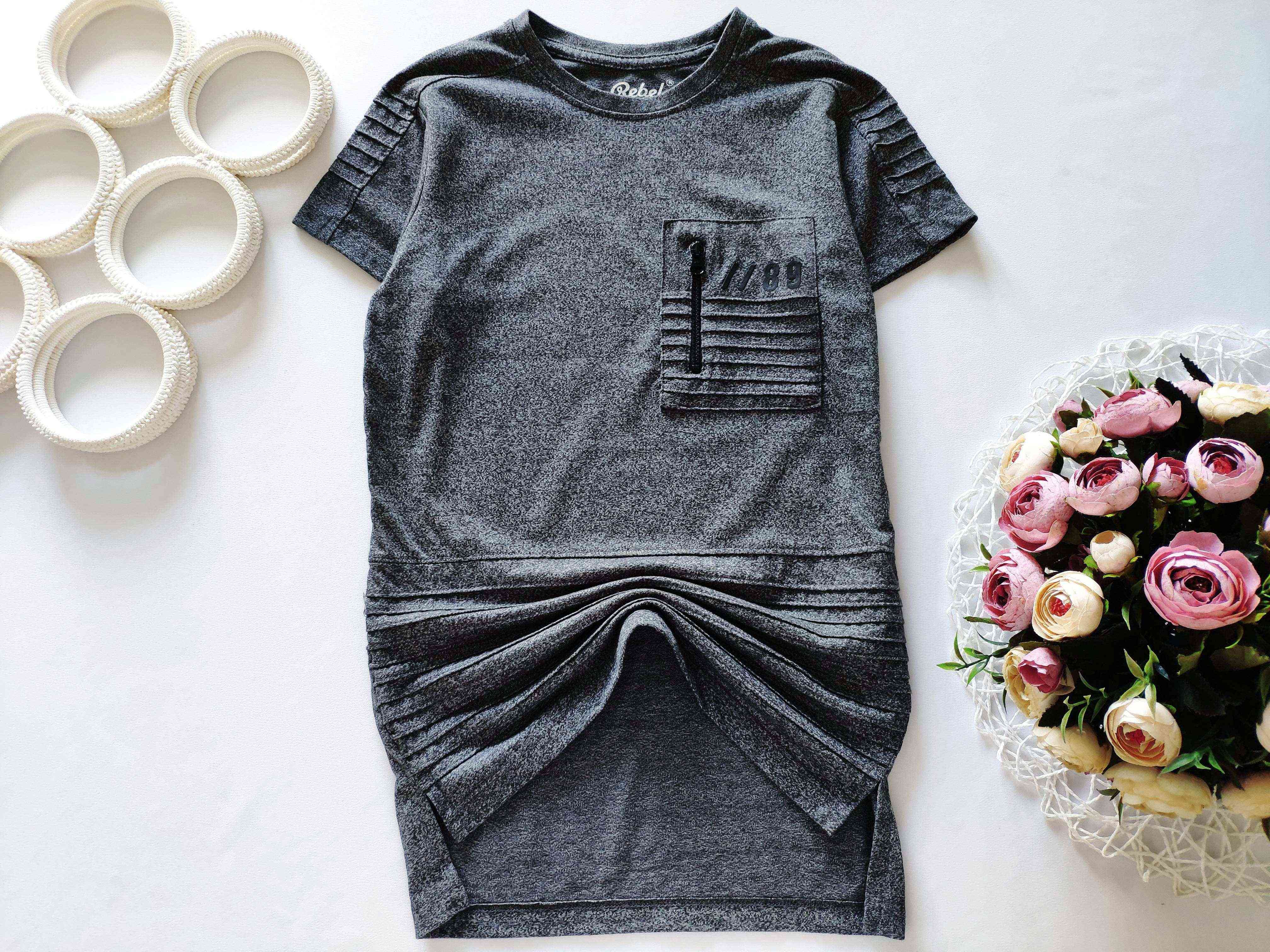 7,8 років, зріст 128 Сіра футболка