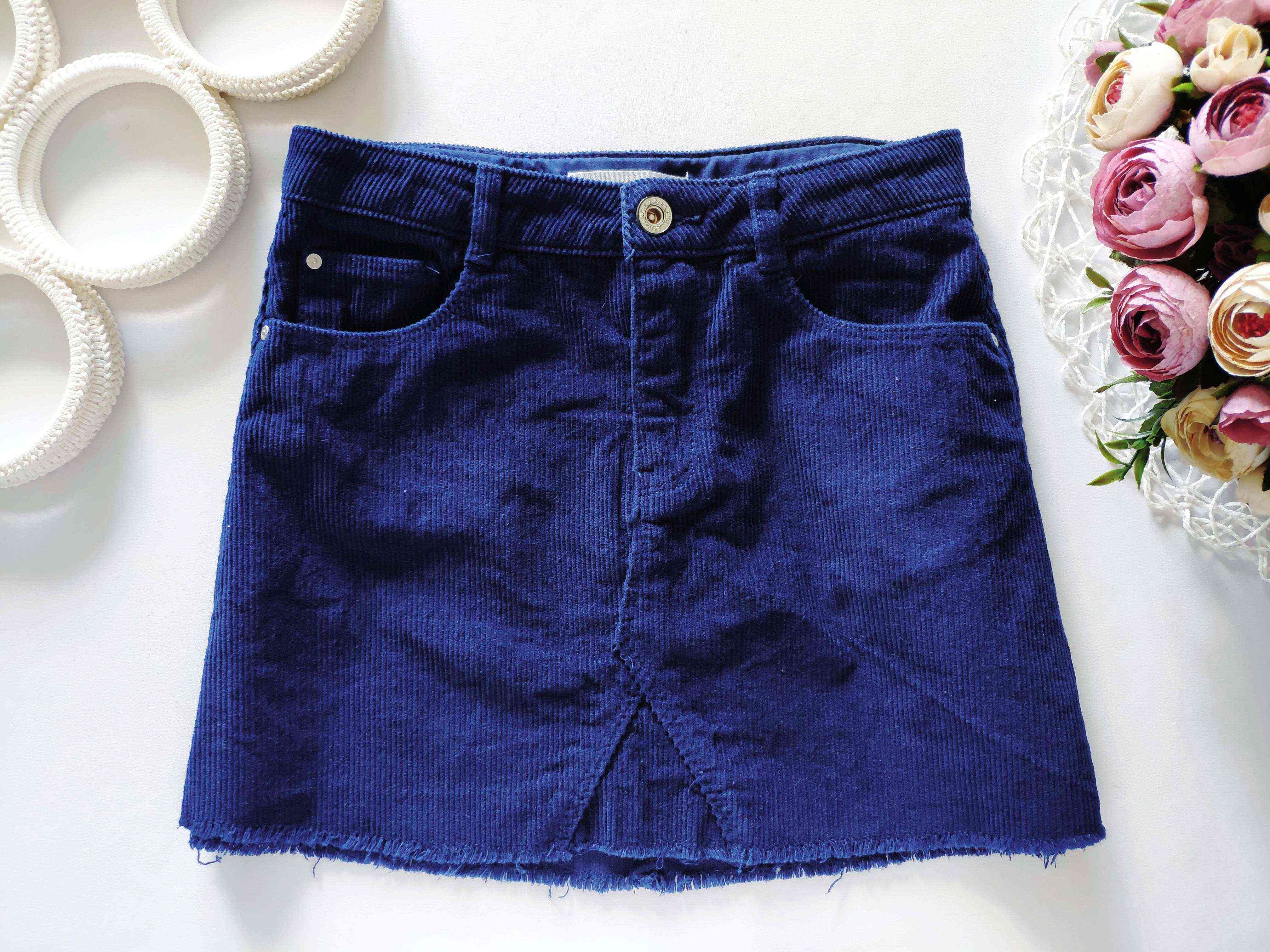 9 років, зріст 134 Вельветова синя спідниця