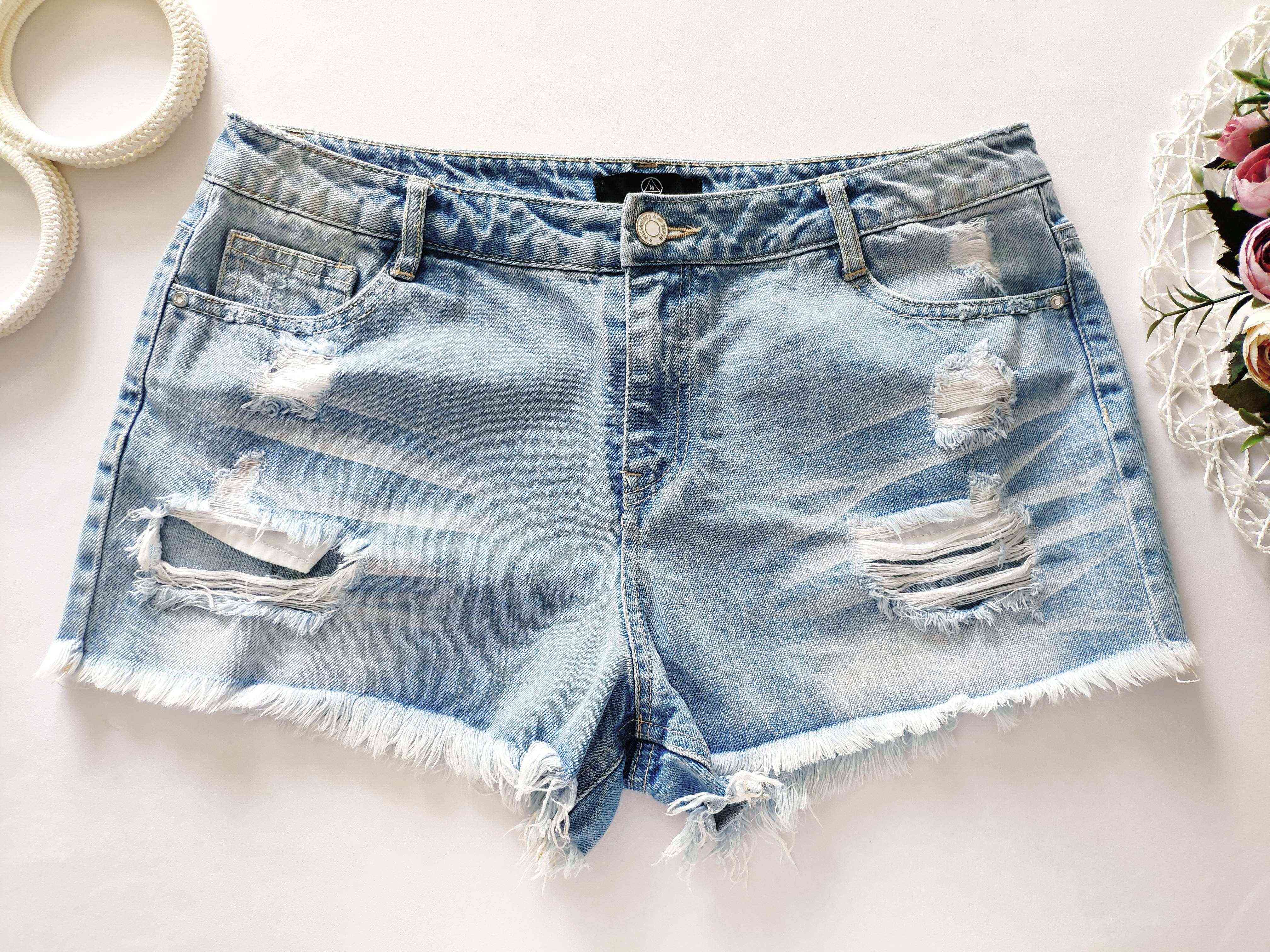 12 (L-ка) Блакитні рвані жіночі шорти