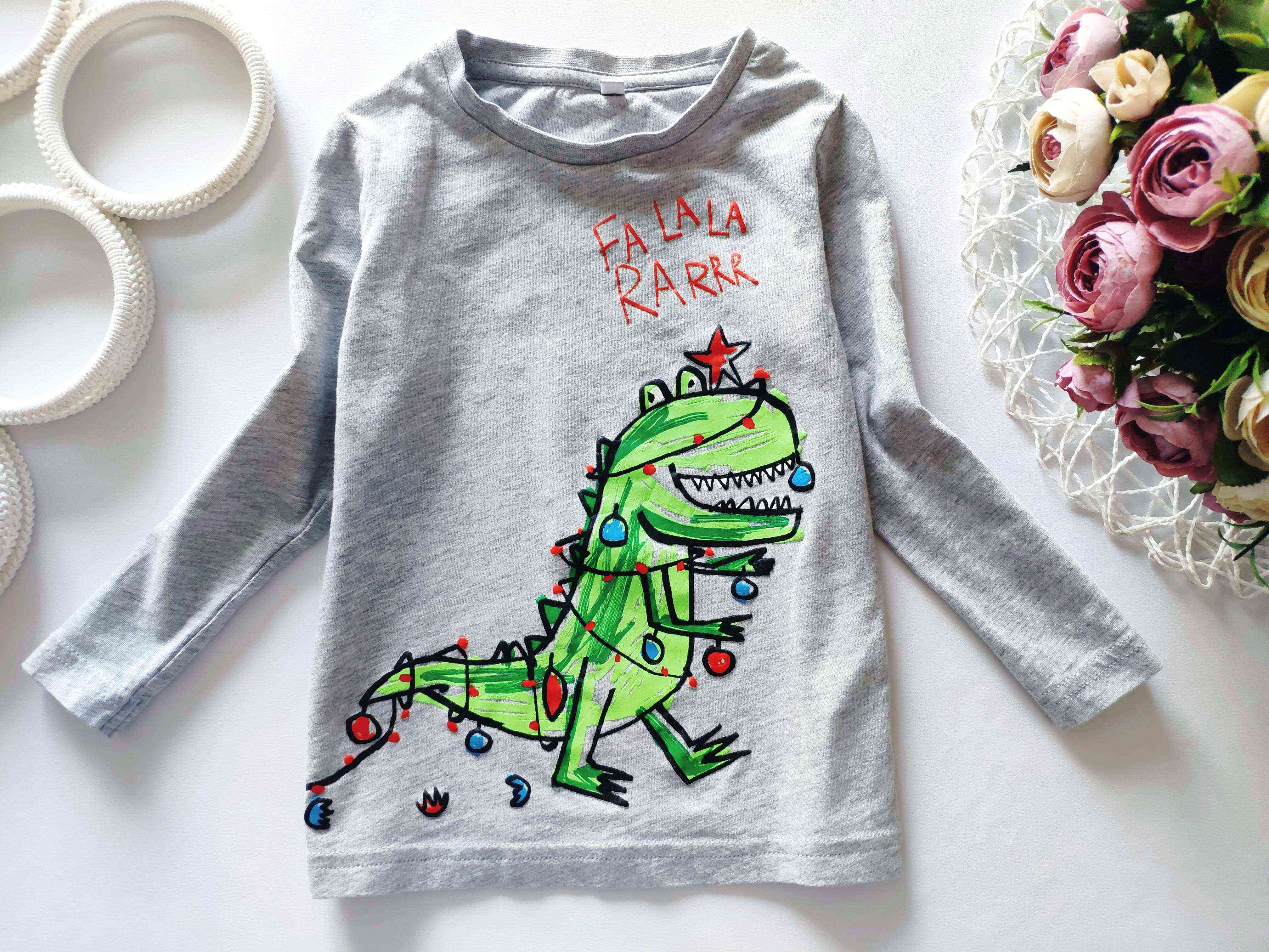 18\24 міс, зріст 86,92 Жіночий лонгслів з динозавром