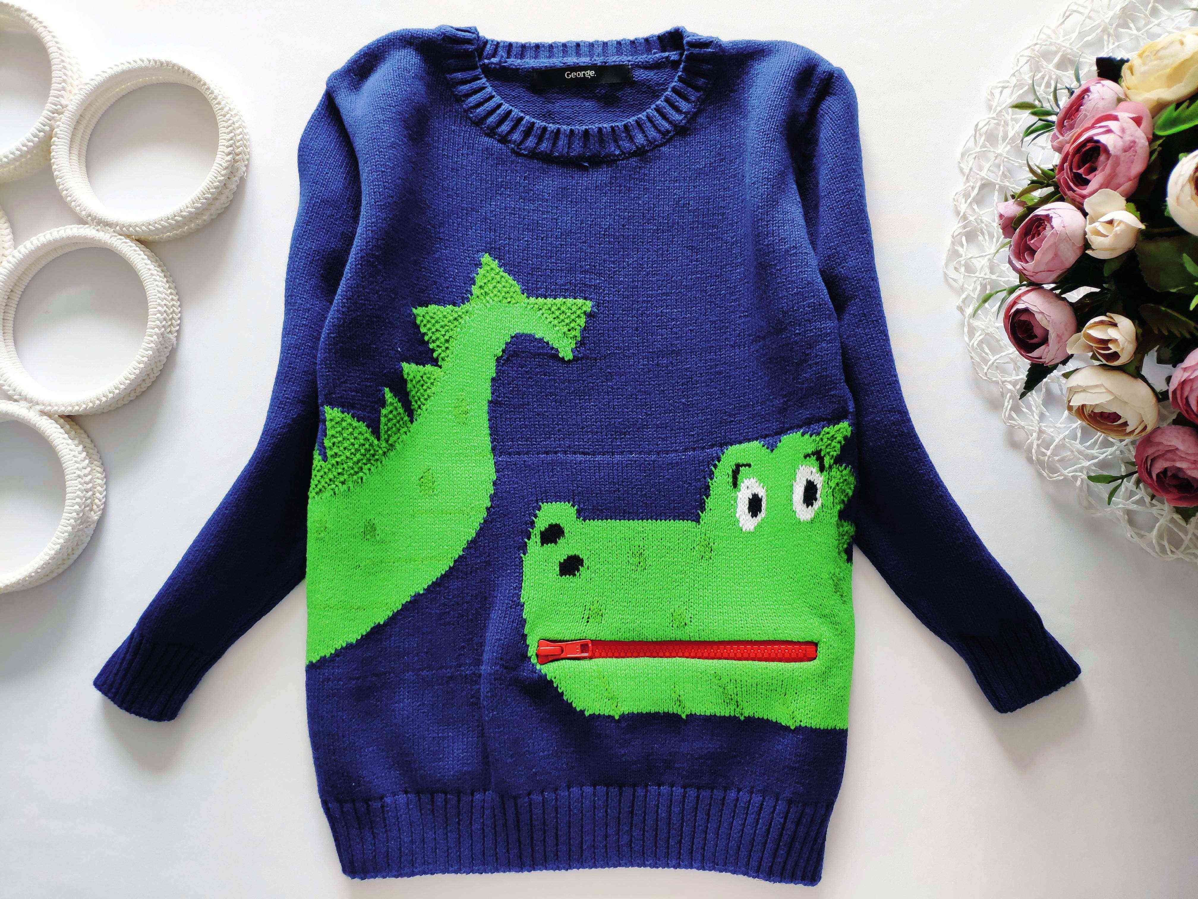 4,5 років, зріст 104,110 Светр з крокодилом