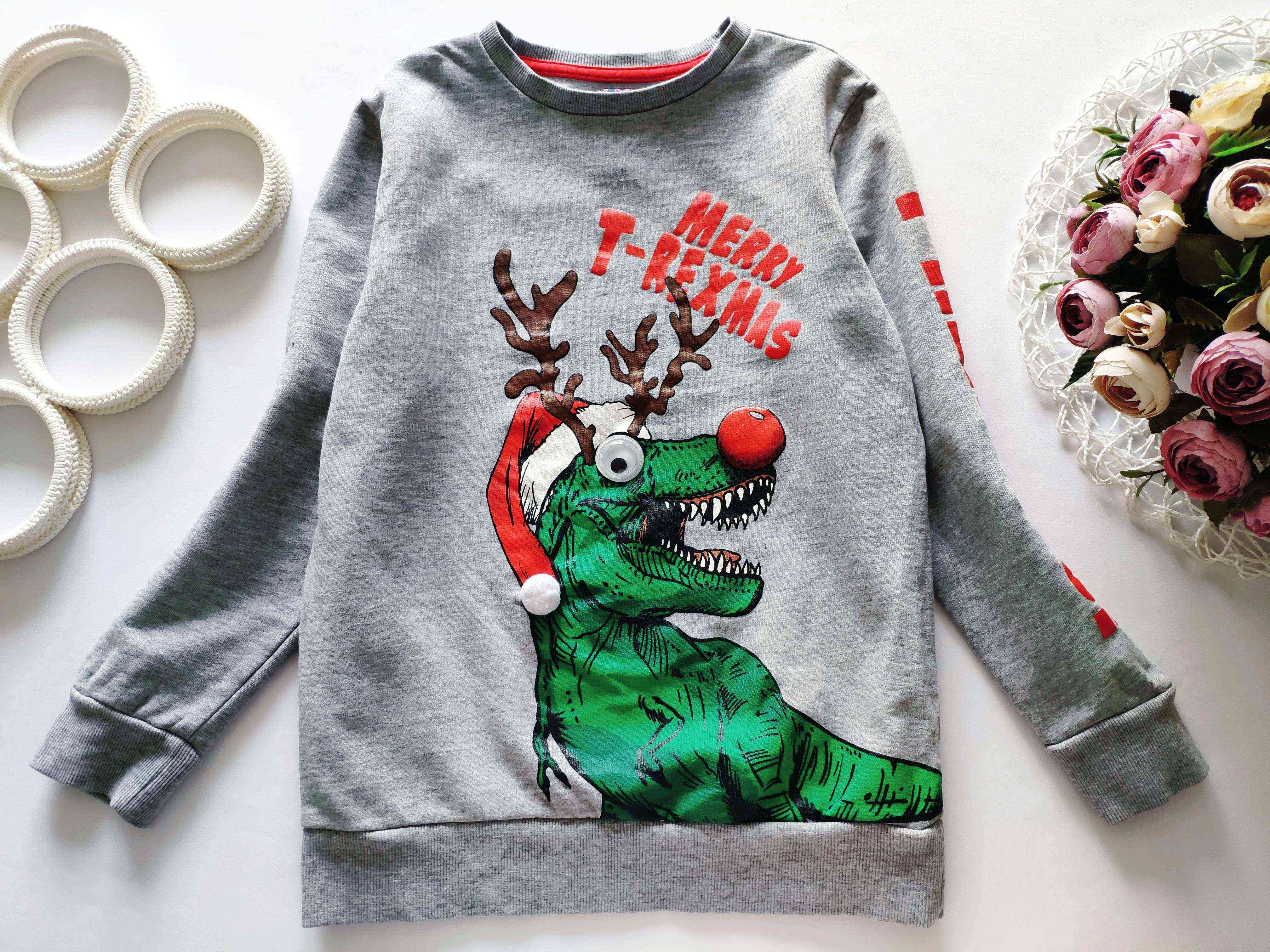 9,10 років, зріст 140 Котонова кофта з динозавром